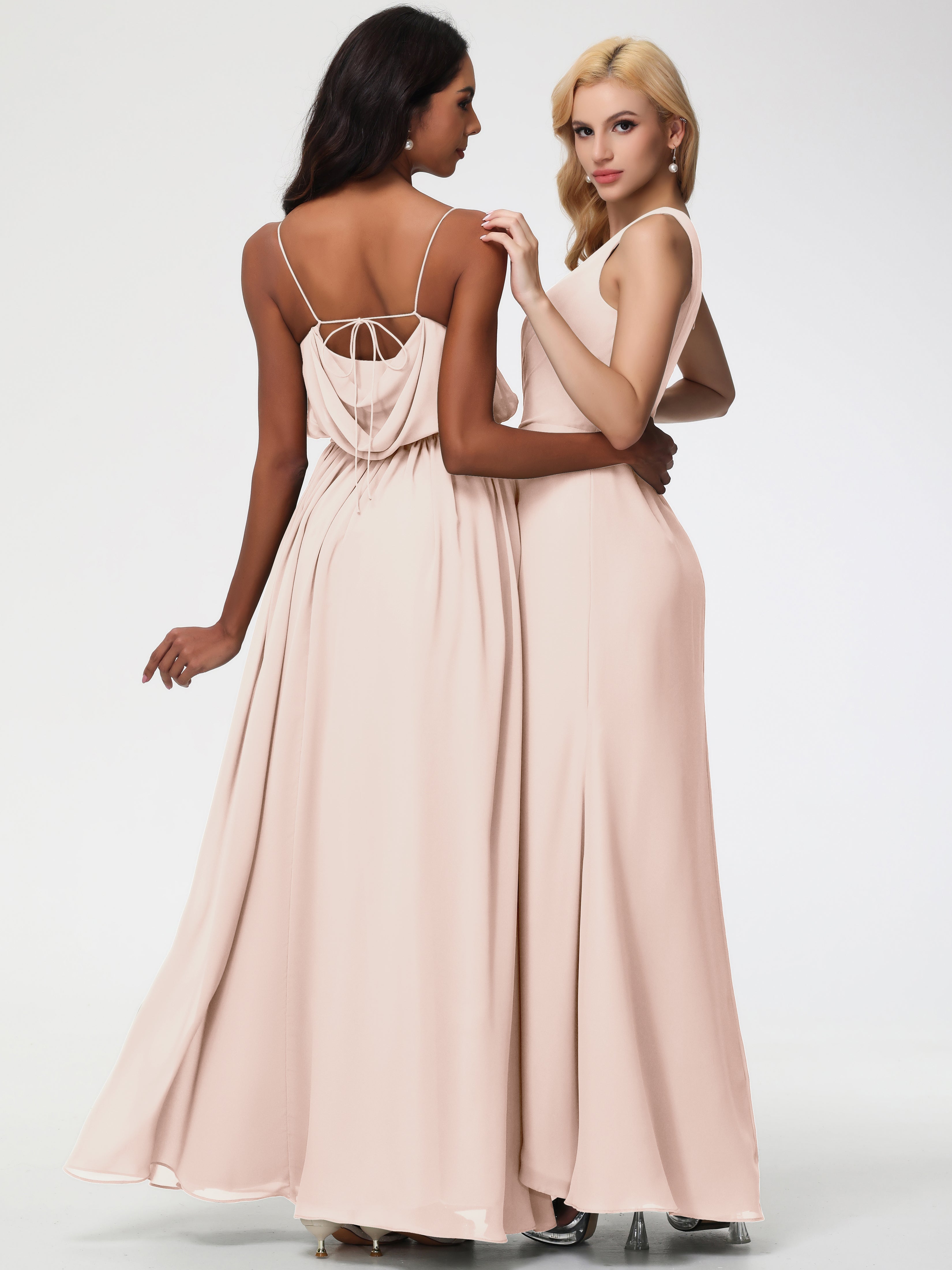 One Shoulder Sheath/Column Sleeveless Long Split Chiffon Bridesmaid Dresses (Copy)