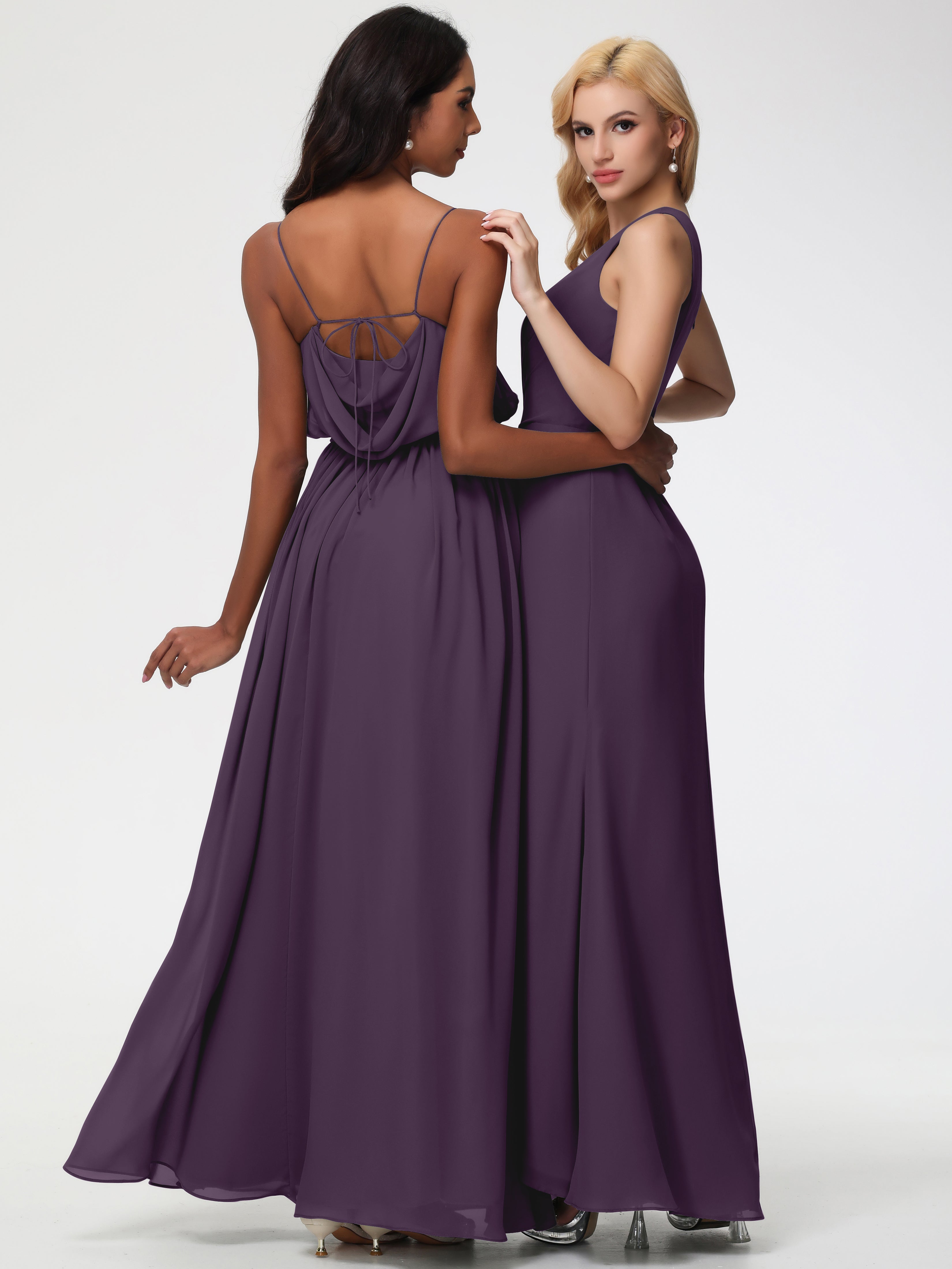 One Shoulder Sheath/Column Sleeveless Long Split Chiffon Bridesmaid Dresses (Copy)