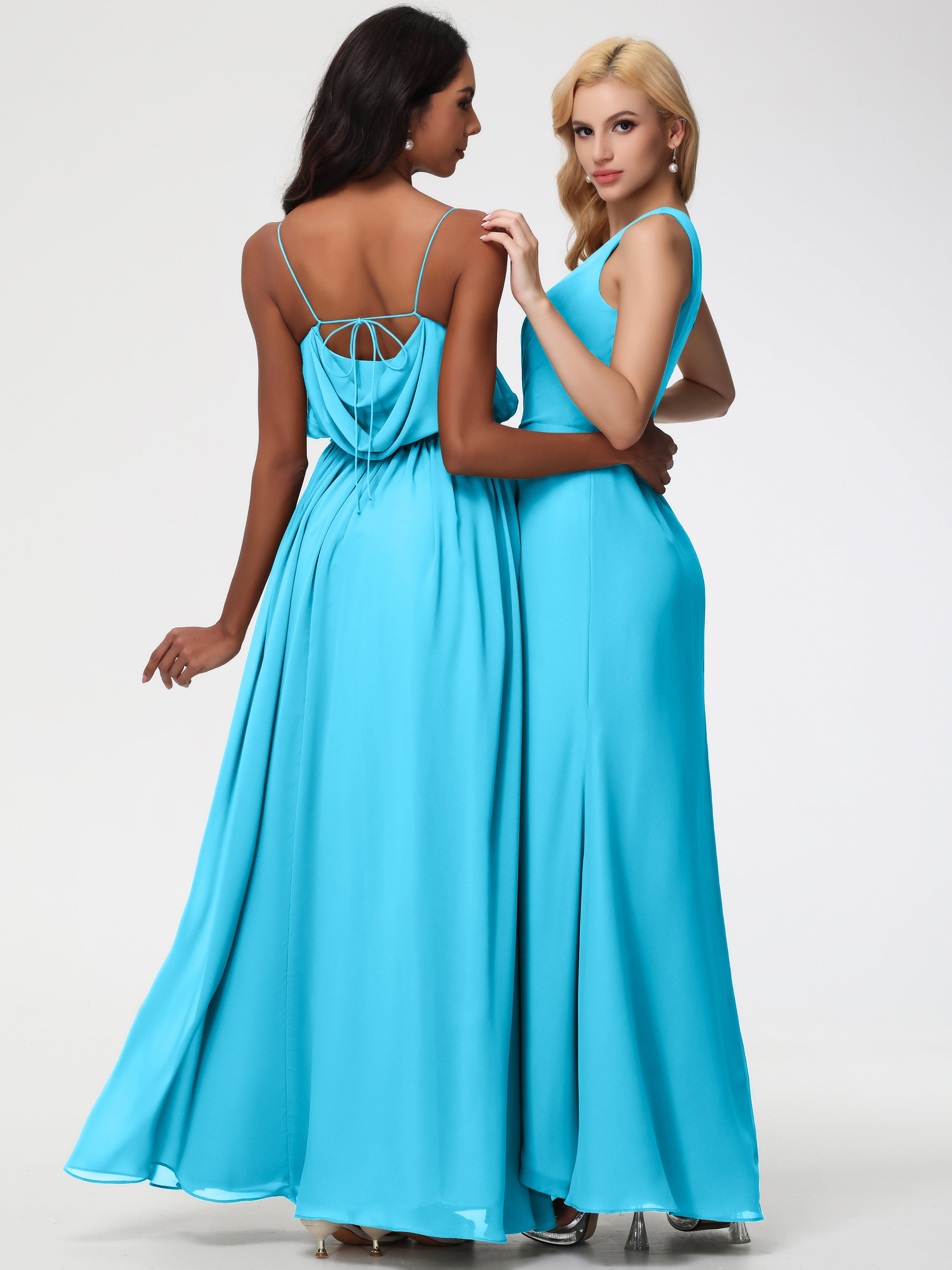 One Shoulder Sheath/Column Sleeveless Long Split Chiffon Bridesmaid Dresses (Copy)