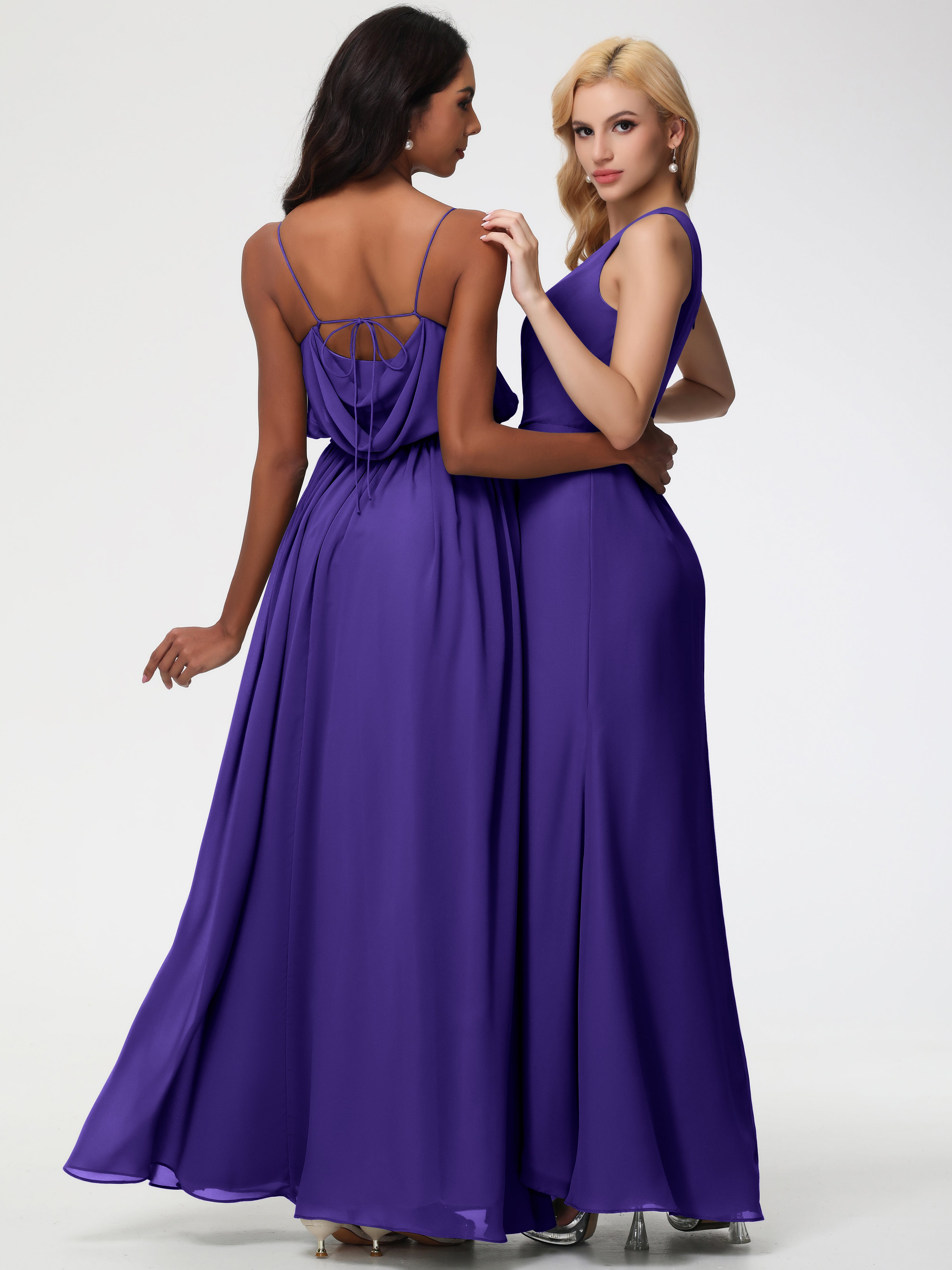 One Shoulder Sheath/Column Sleeveless Long Split Chiffon Bridesmaid Dresses (Copy)