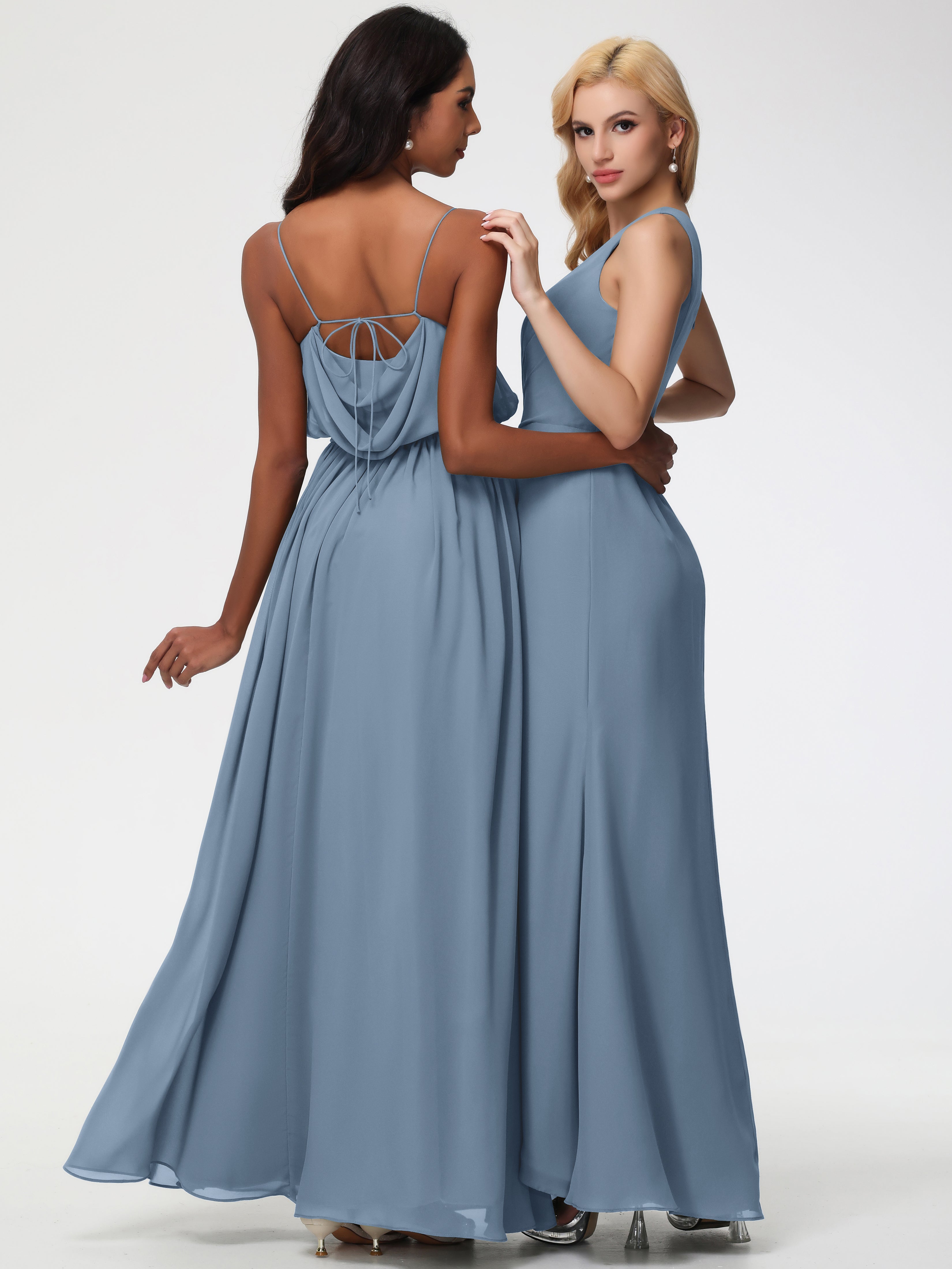 One Shoulder Sheath/Column Sleeveless Long Split Chiffon Bridesmaid Dresses (Copy)