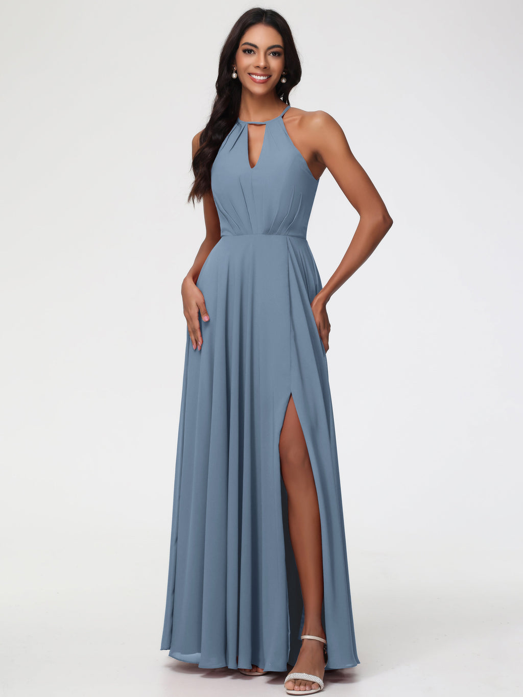blue grey bridesmaid dresses uk Blue Grey Cheap Long Tulle Mismatched Convertible Bridesmaid Dresses, SposaBridal