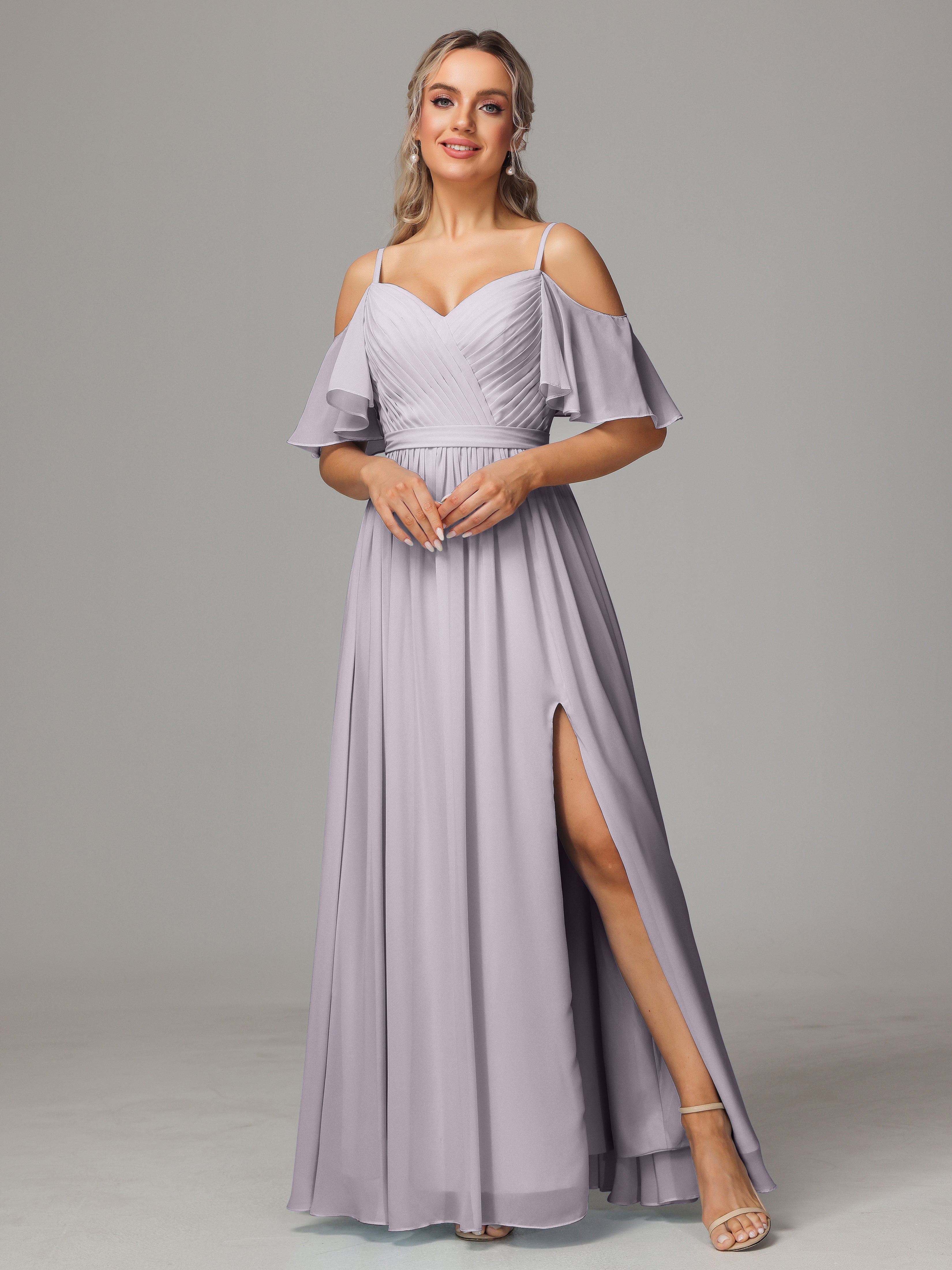 Rust Bridesmaid Dress Sweetheart Off The Shoulder Long Chiffon Bridesmaid Dresses