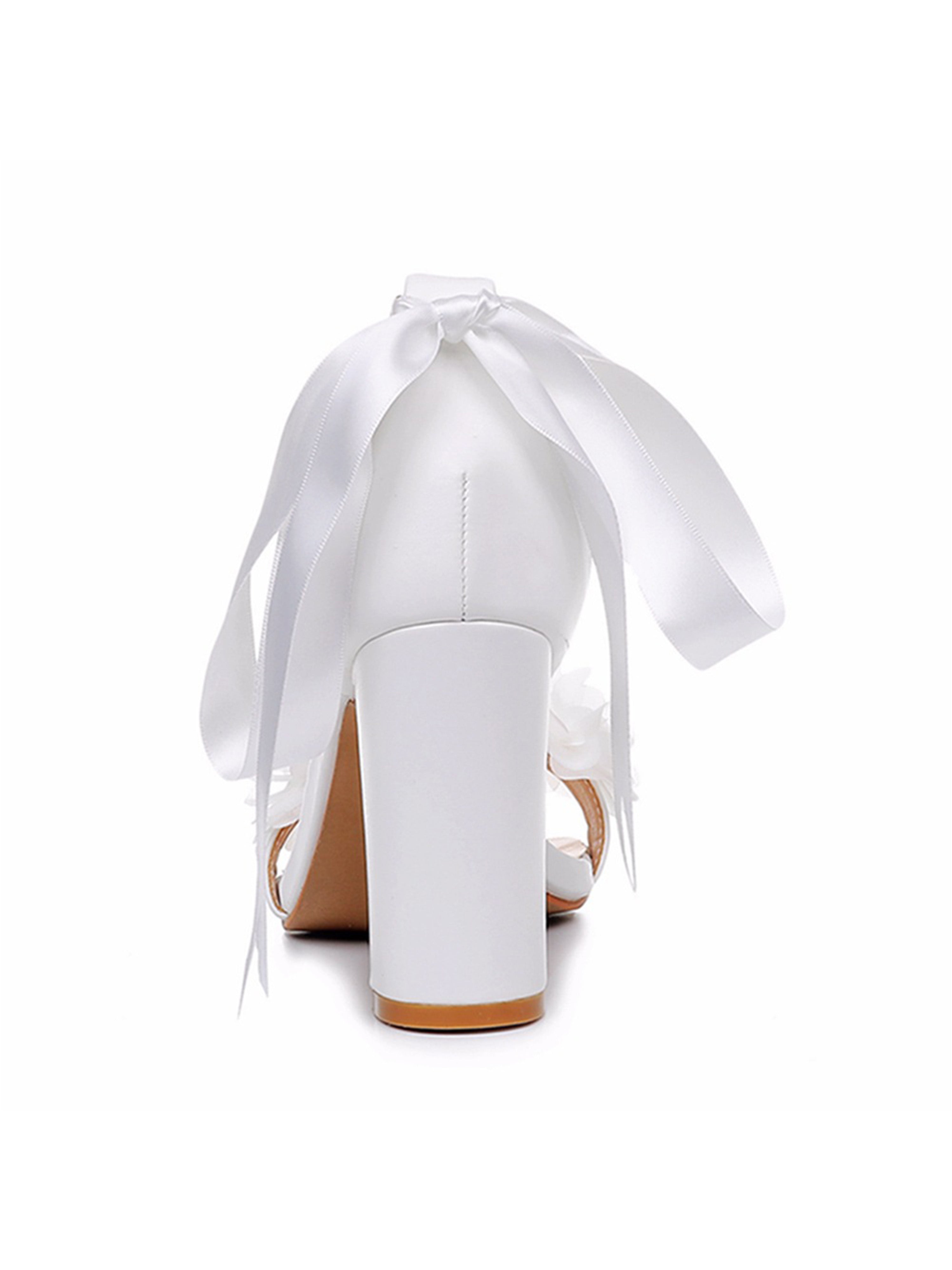 Flower White Sandals Women Wedding Shoes