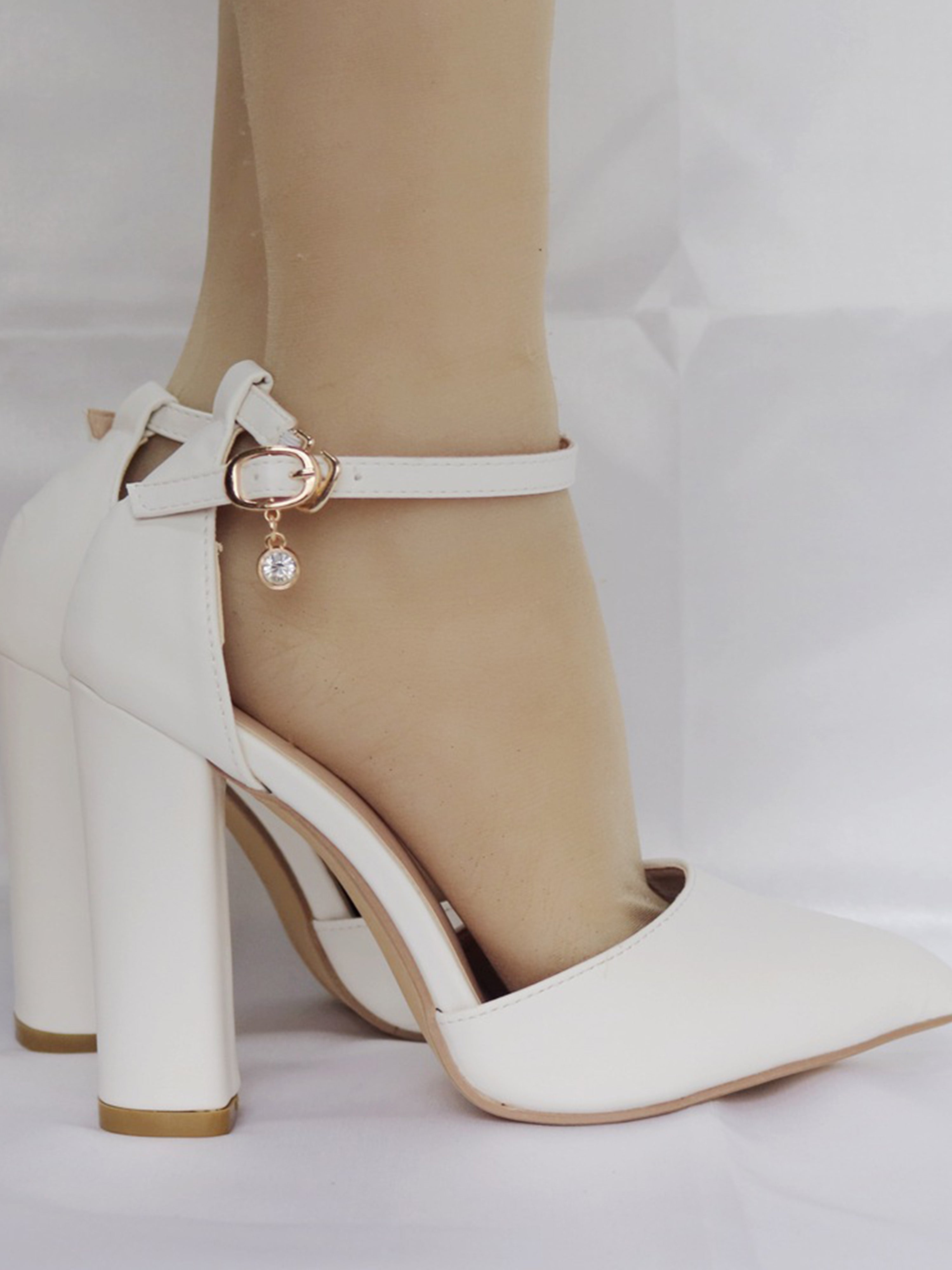 Ankle Strap Heels Pointed Toe Sandals Women Bridesmaid Shoes