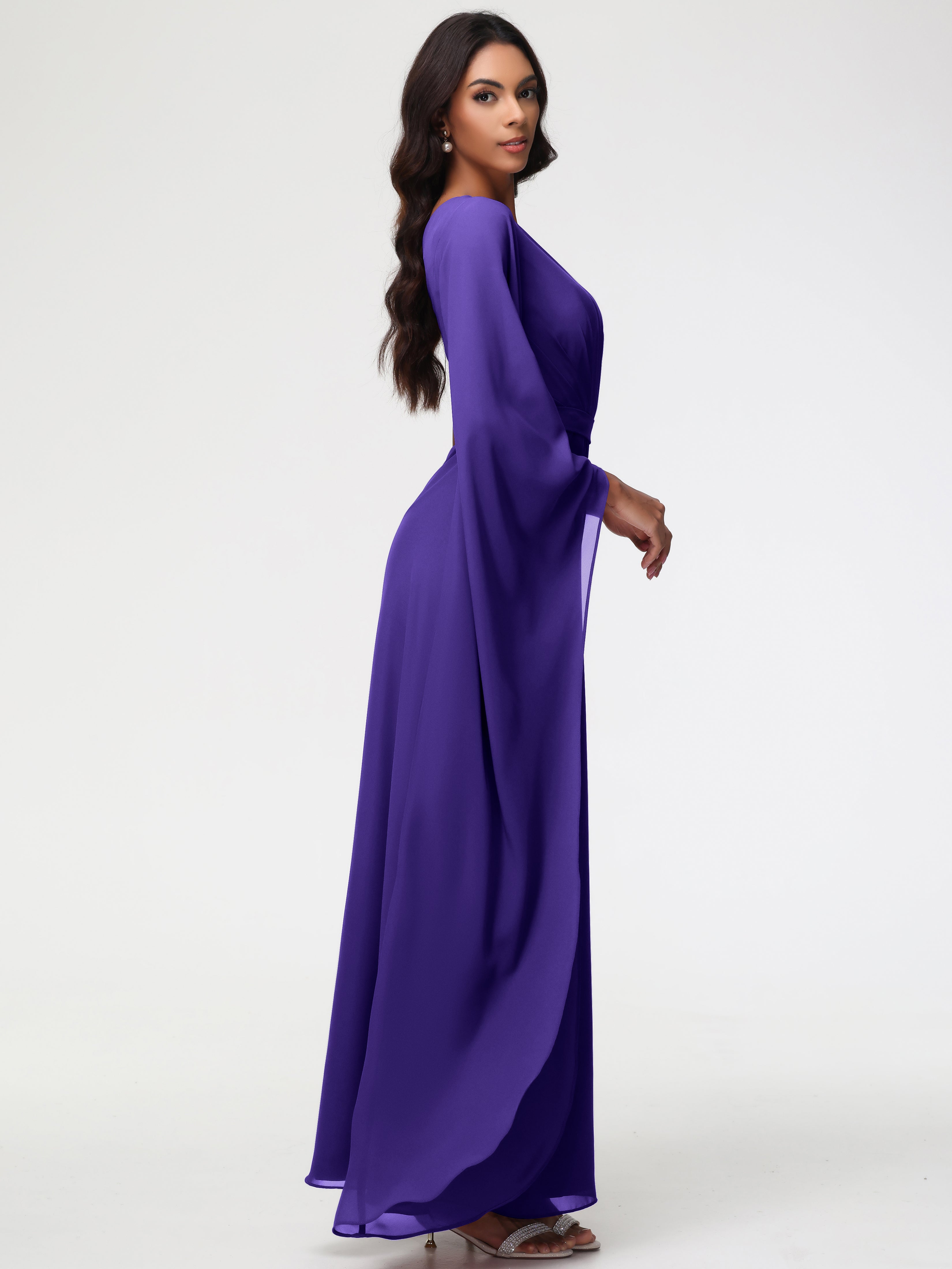 One Shoulder A-Line Pleats Floor-Length Chiffon Bridesmaid Dresses (Copy)