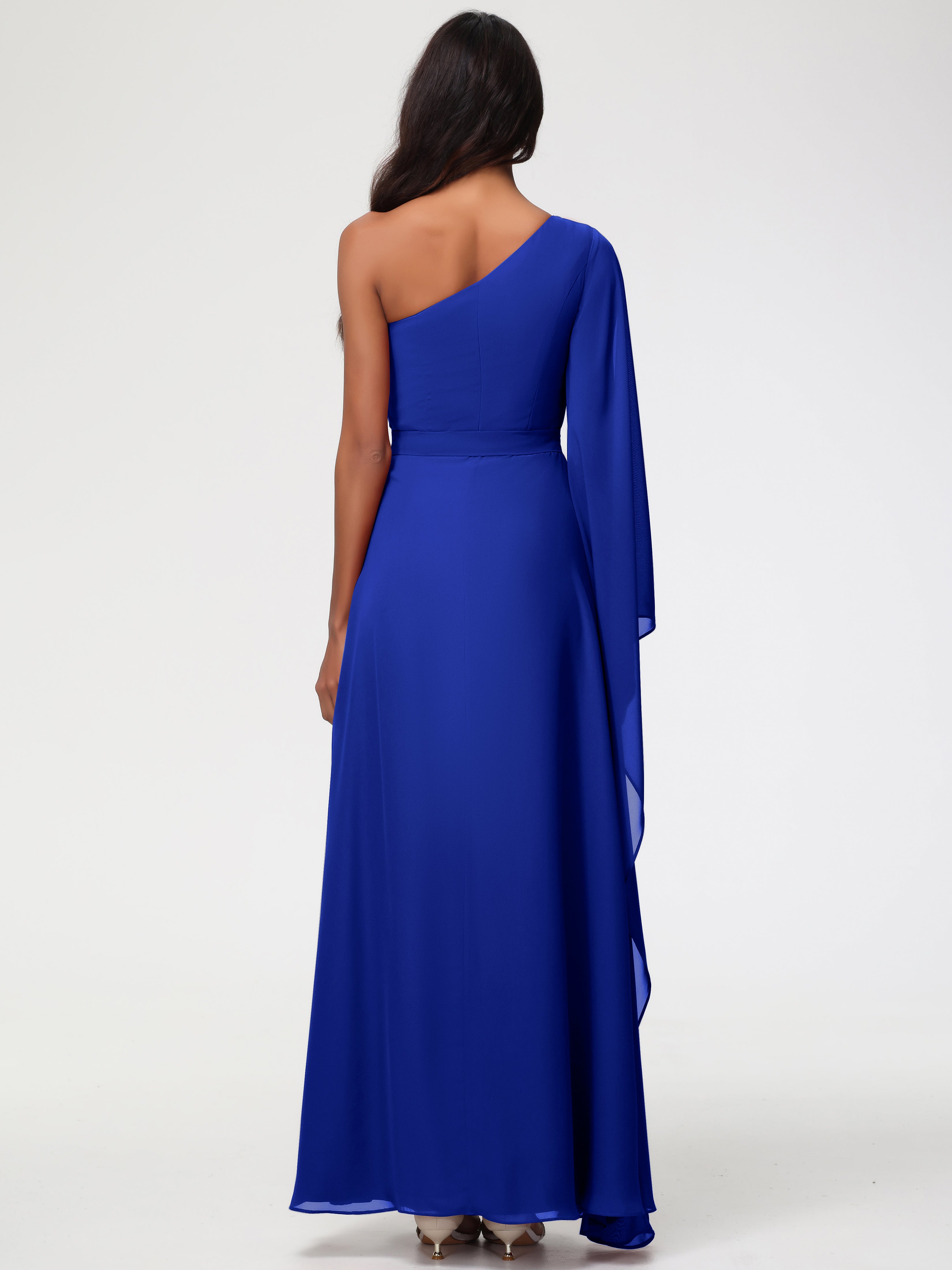 One Shoulder A-Line Pleats Floor-Length Chiffon Bridesmaid Dresses (Copy)