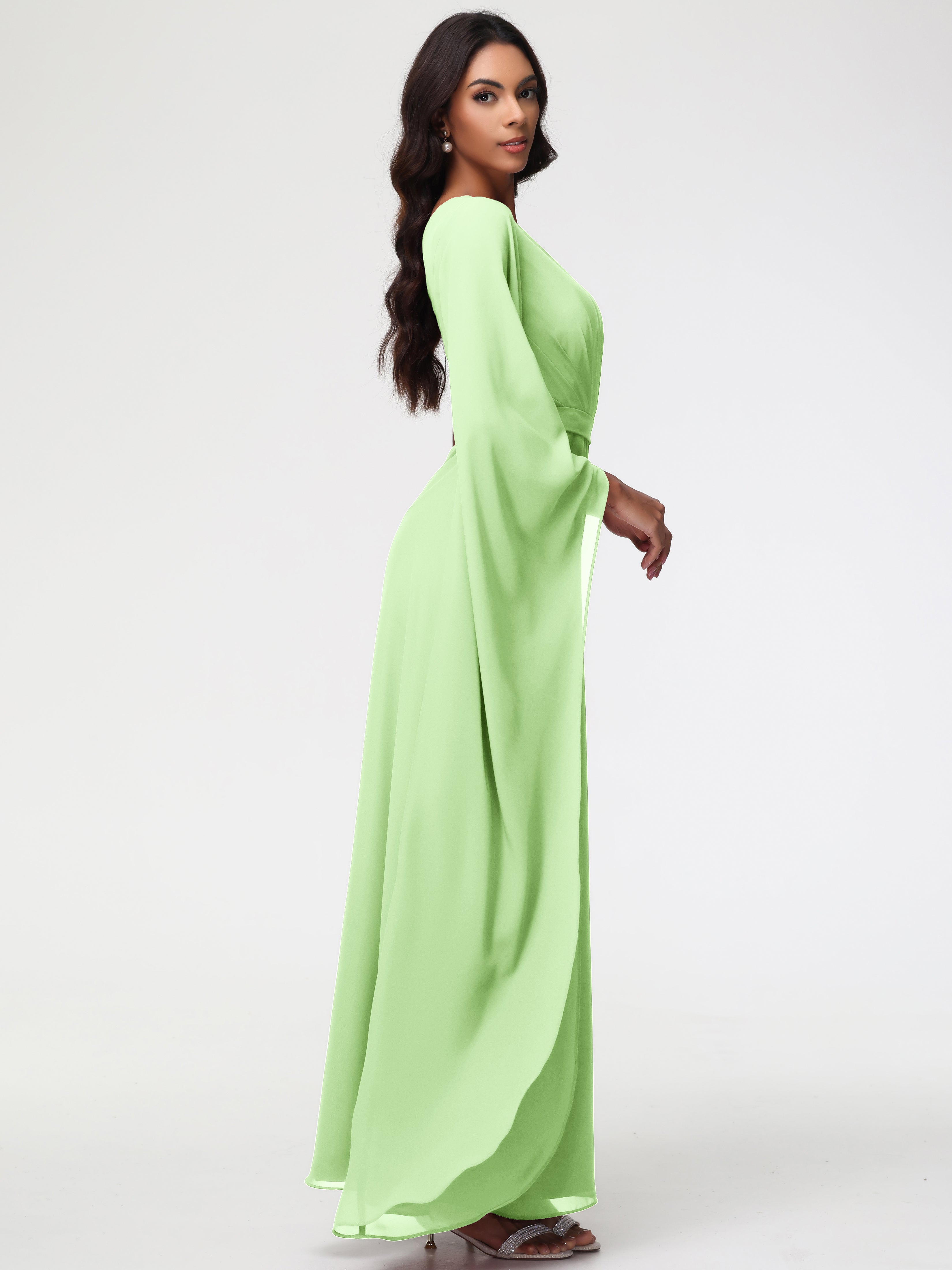 One Shoulder A-Line Pleats Floor-Length Chiffon Bridesmaid Dresses (Copy)