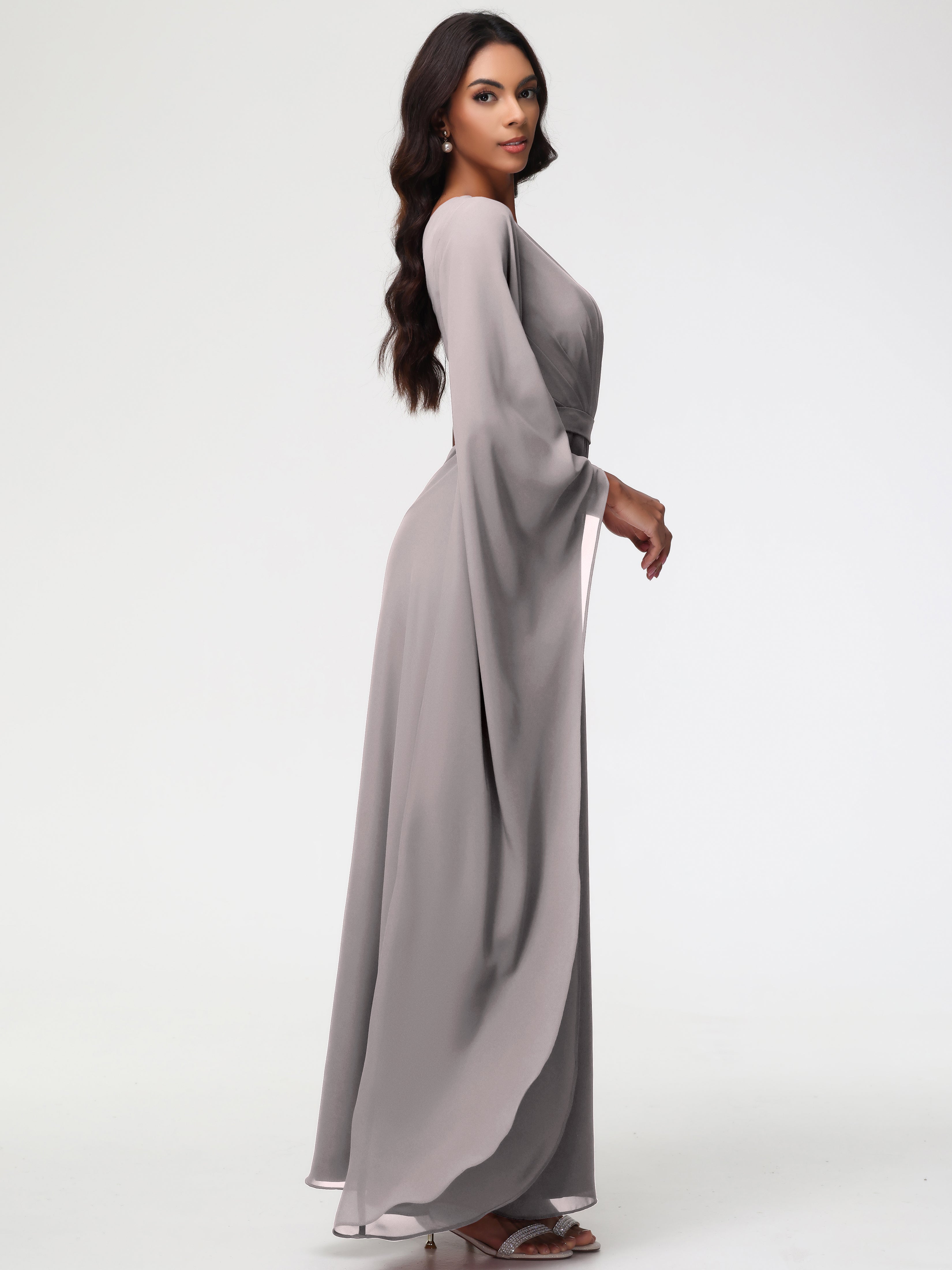 One Shoulder A-Line Pleats Floor-Length Chiffon Bridesmaid Dresses (Copy)