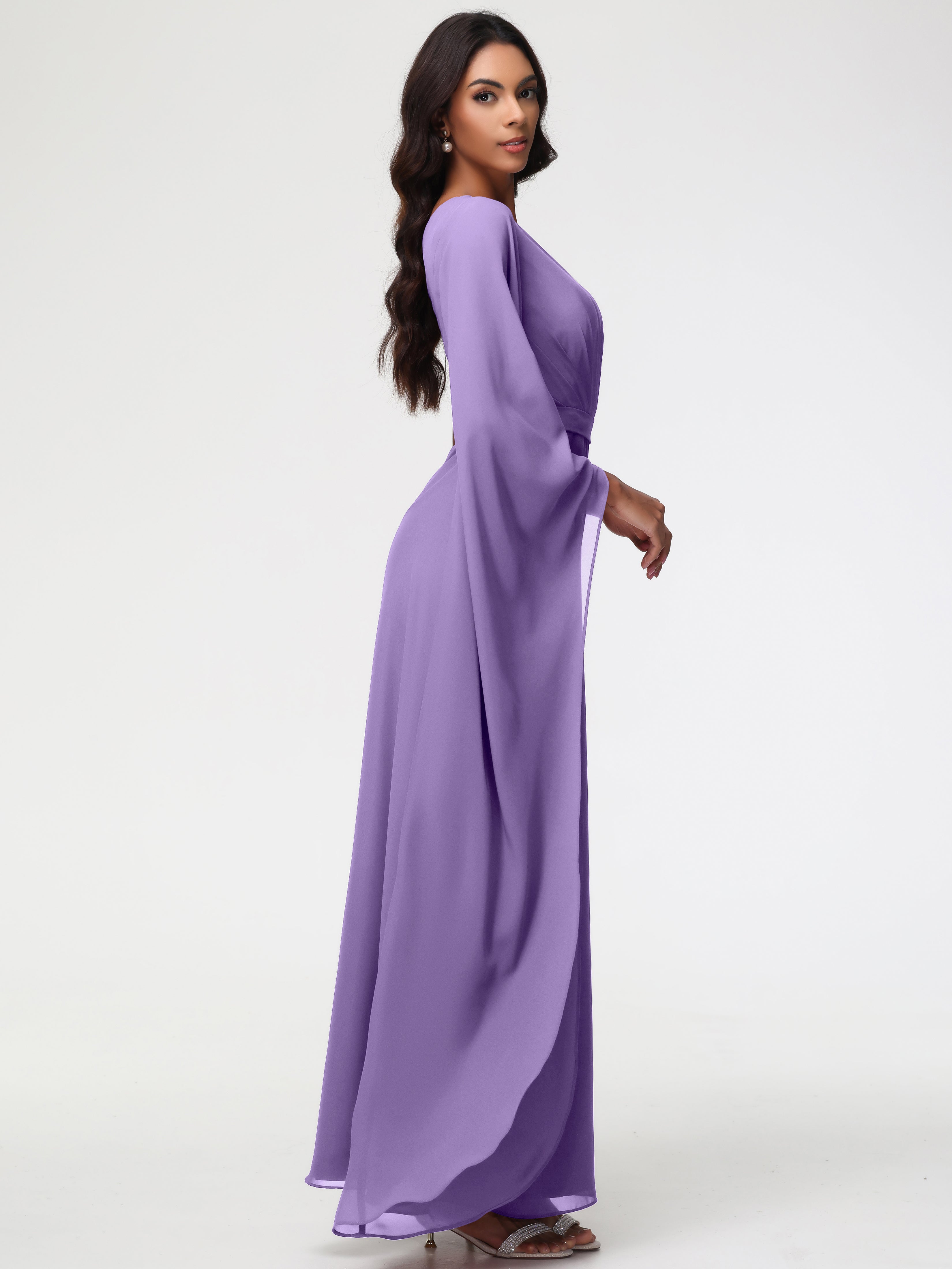 One Shoulder A-Line Pleats Floor-Length Chiffon Bridesmaid Dresses (Copy)