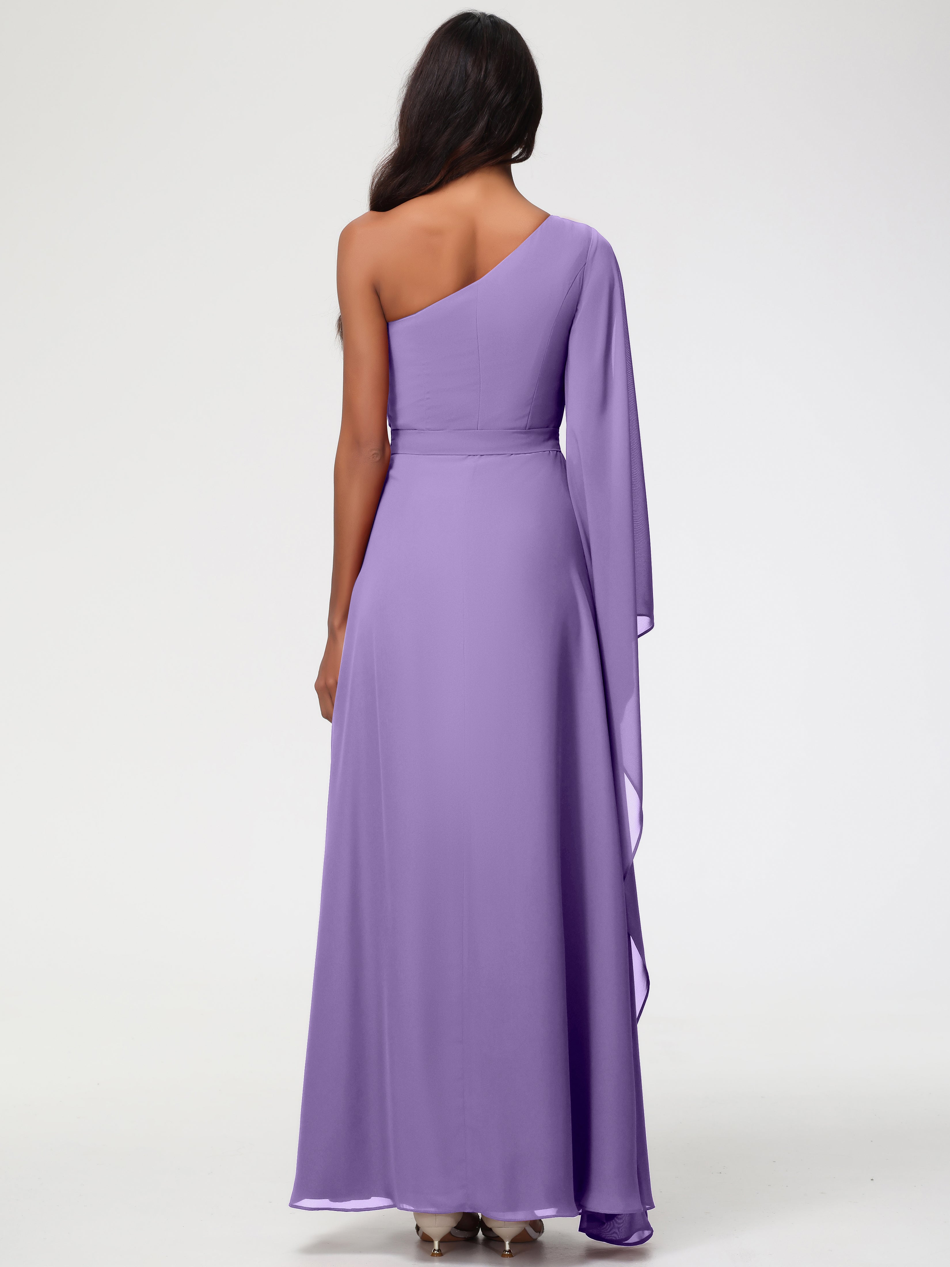 One Shoulder A-Line Pleats Floor-Length Chiffon Bridesmaid Dresses (Copy)
