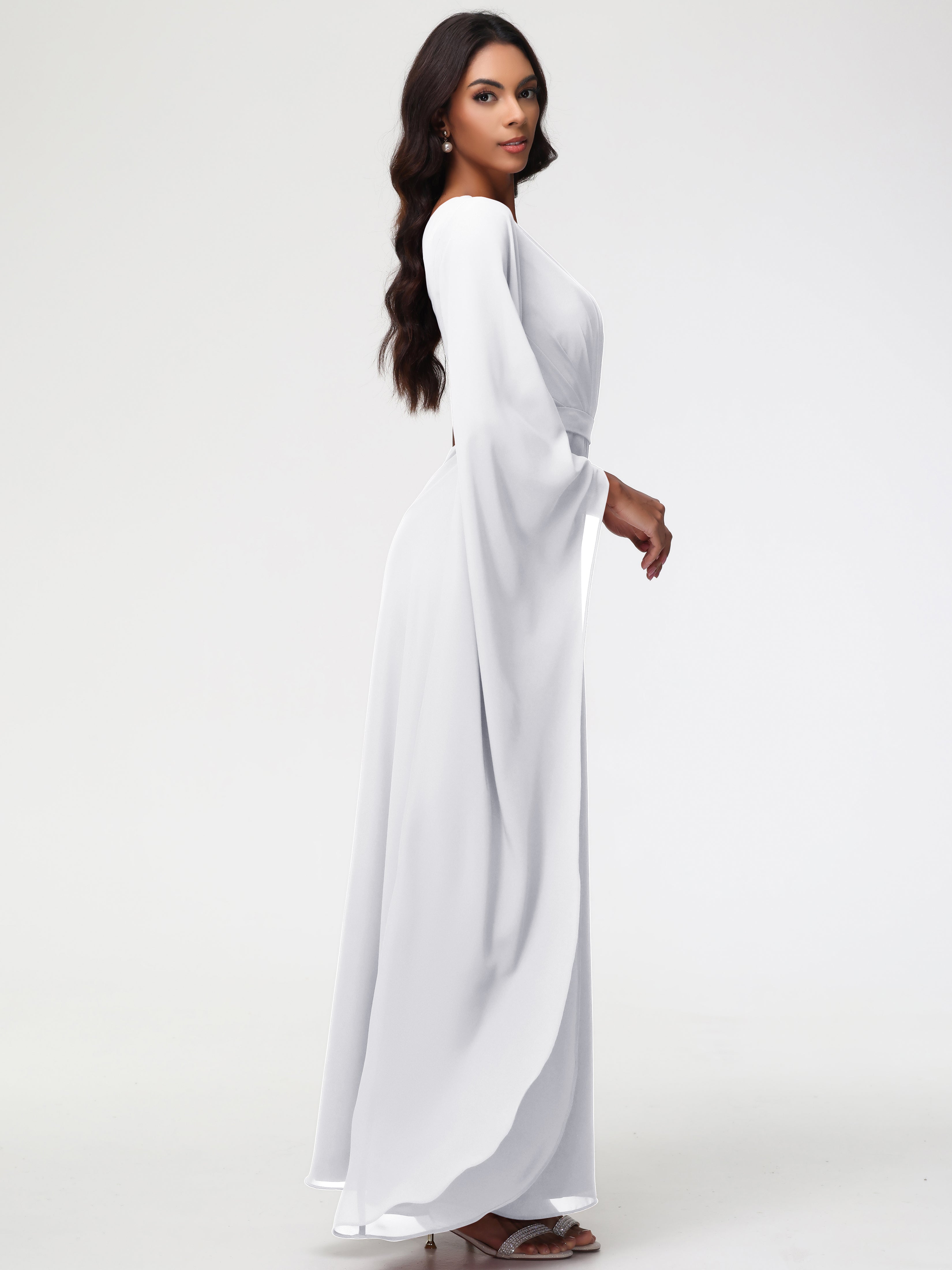 One Shoulder A-Line Pleats Floor-Length Chiffon Bridesmaid Dresses (Copy)