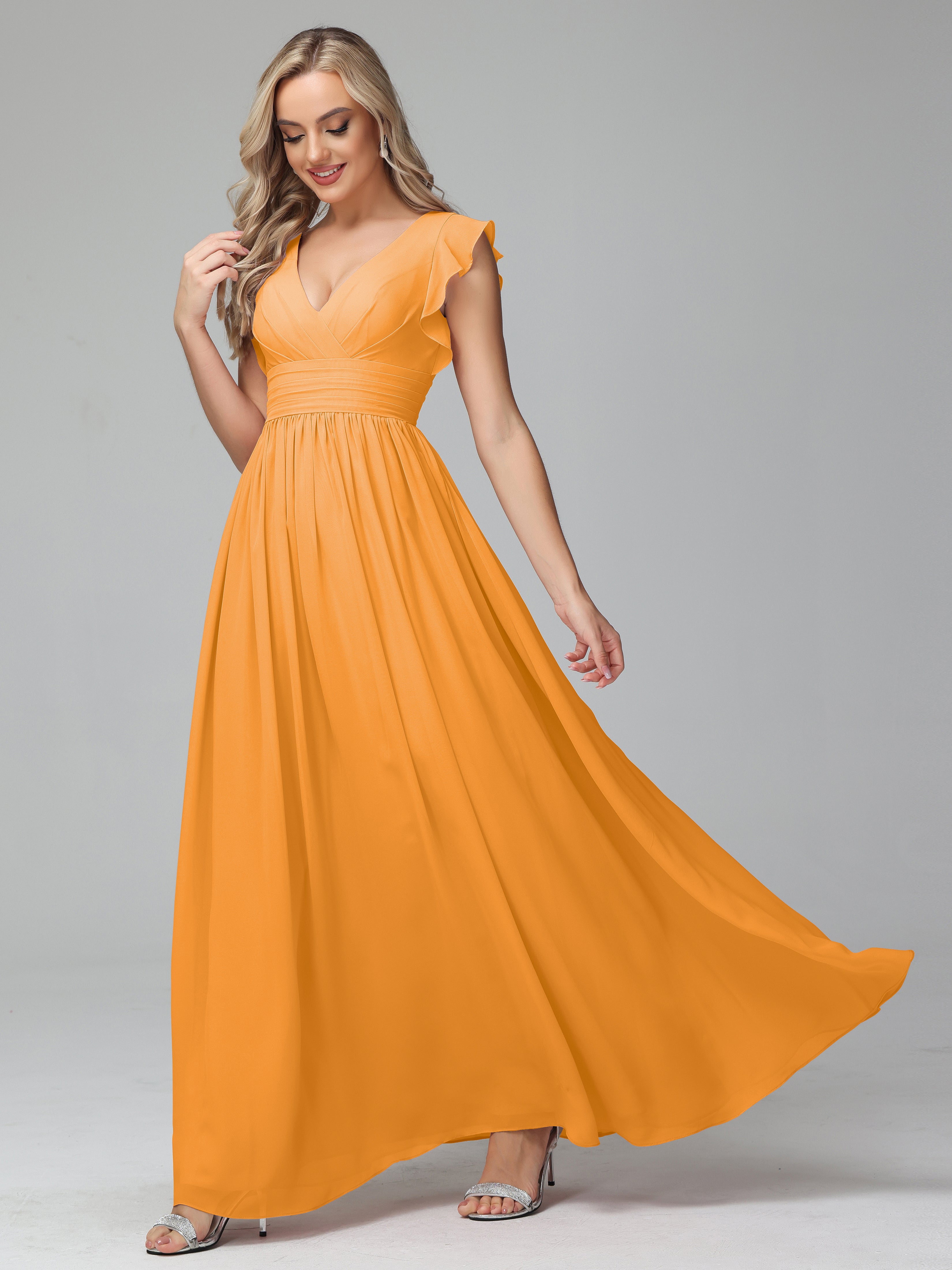 Tangerine bridesmaid dresses online