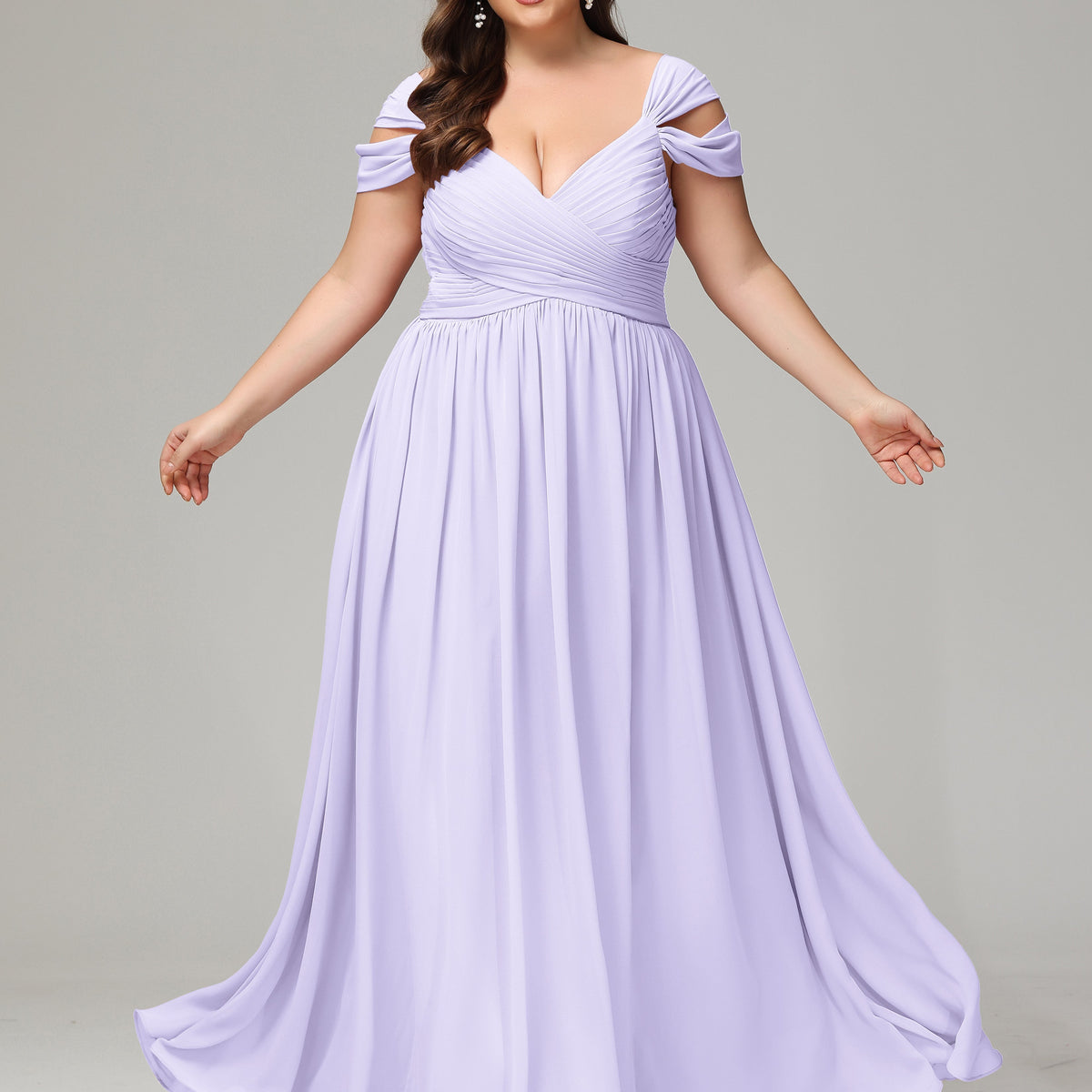 lavender modest bridesmaid dresses Lavender Tea Length Satin Bateau Neck Vintage Country Bridesmaid Dresses main image 1