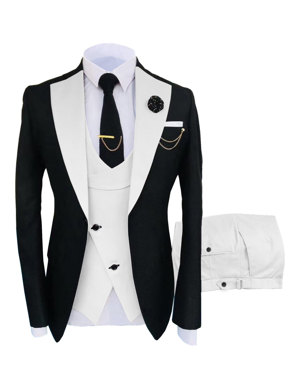 Peacock Double Breasted Vest Men's Suit 3 Pieces Marriage Groom Best Man Suits main image 0