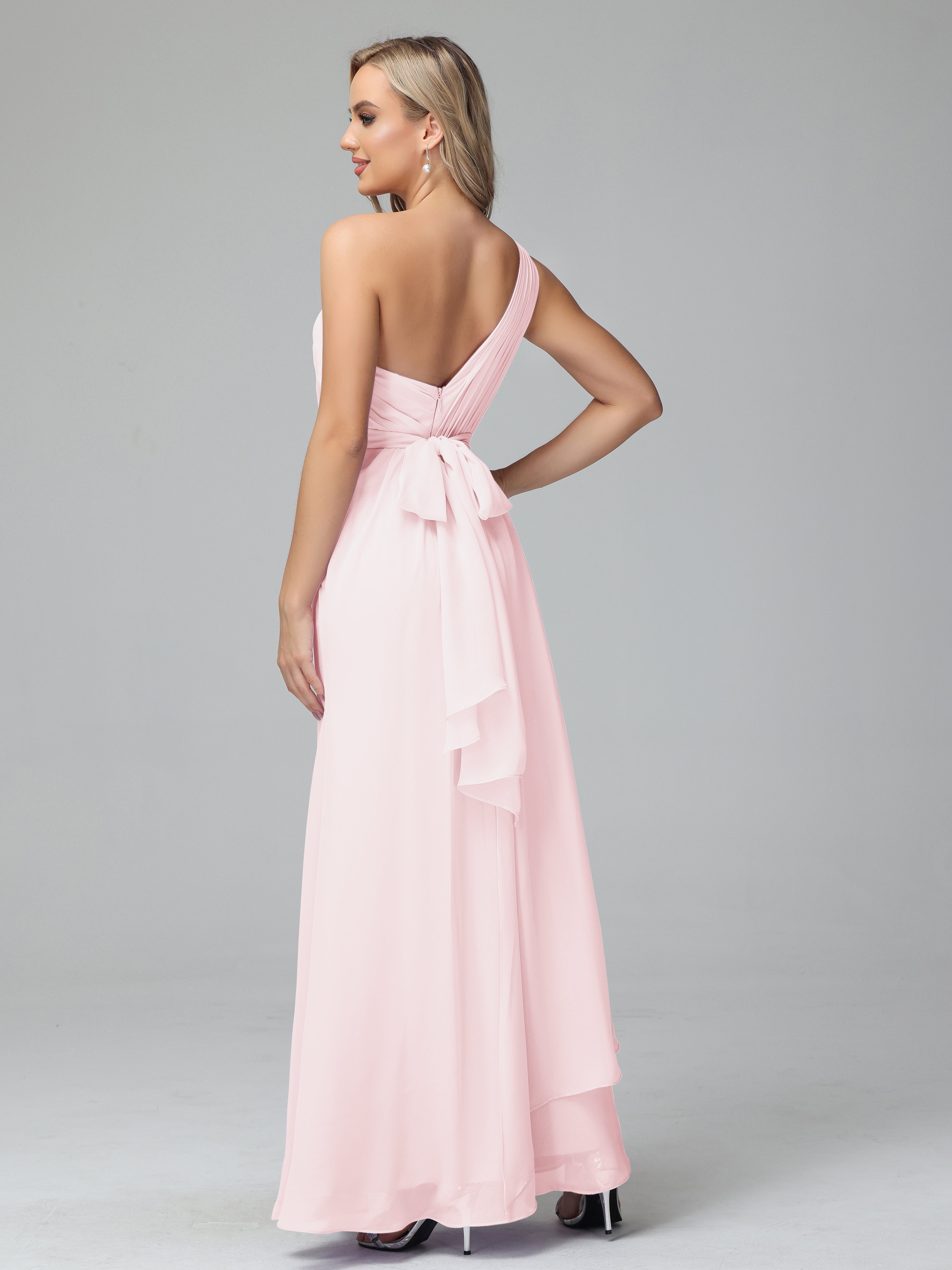 Daphne One Shoulder Chiffon Bridesmaid Dresses With Split