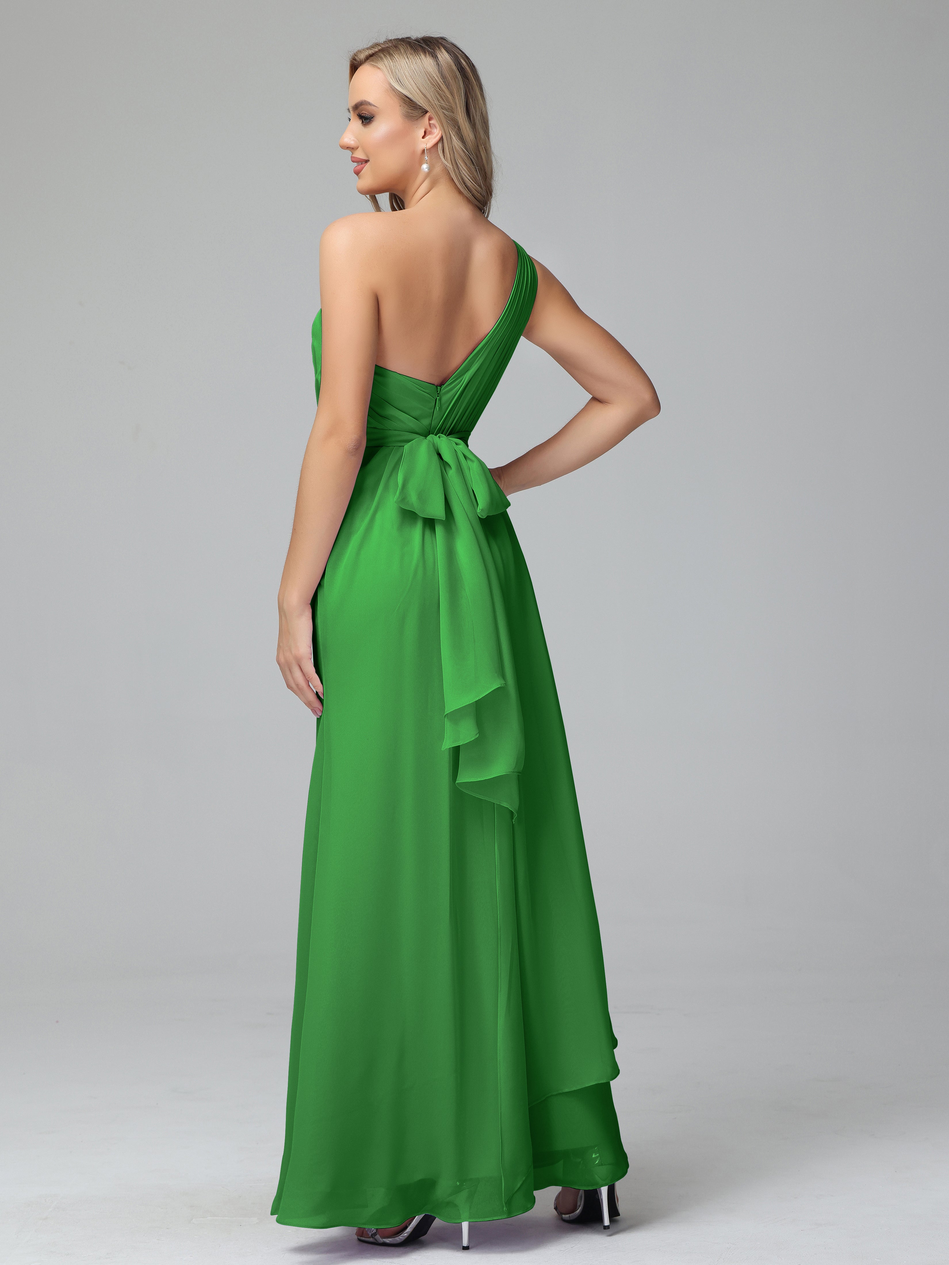 Daphne One Shoulder Chiffon Bridesmaid Dresses With Split