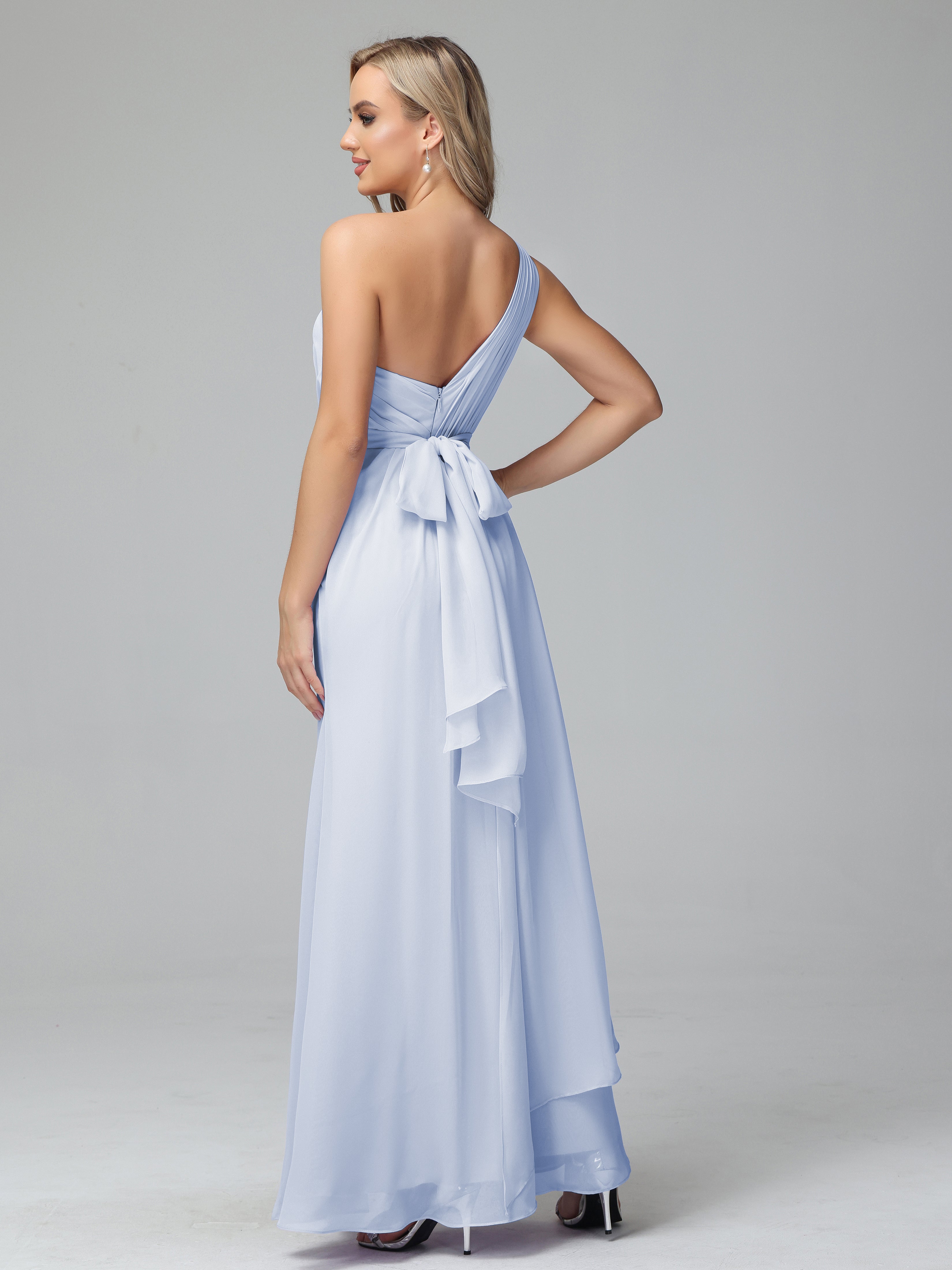 Daphne One Shoulder Chiffon Bridesmaid Dresses With Split