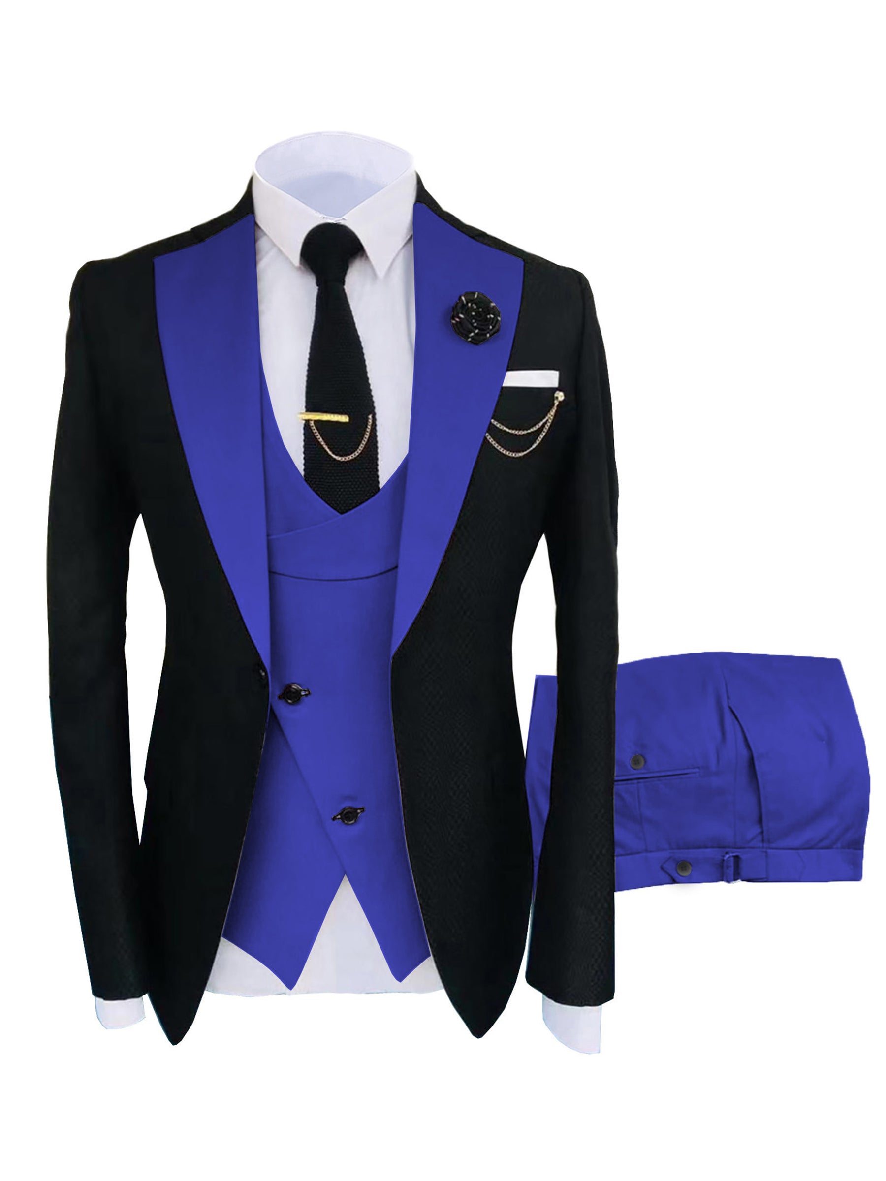 Burgundy Double Breasted Vest Men's Suit 3 Pieces Marriage Groom Best Man Suits main image 0