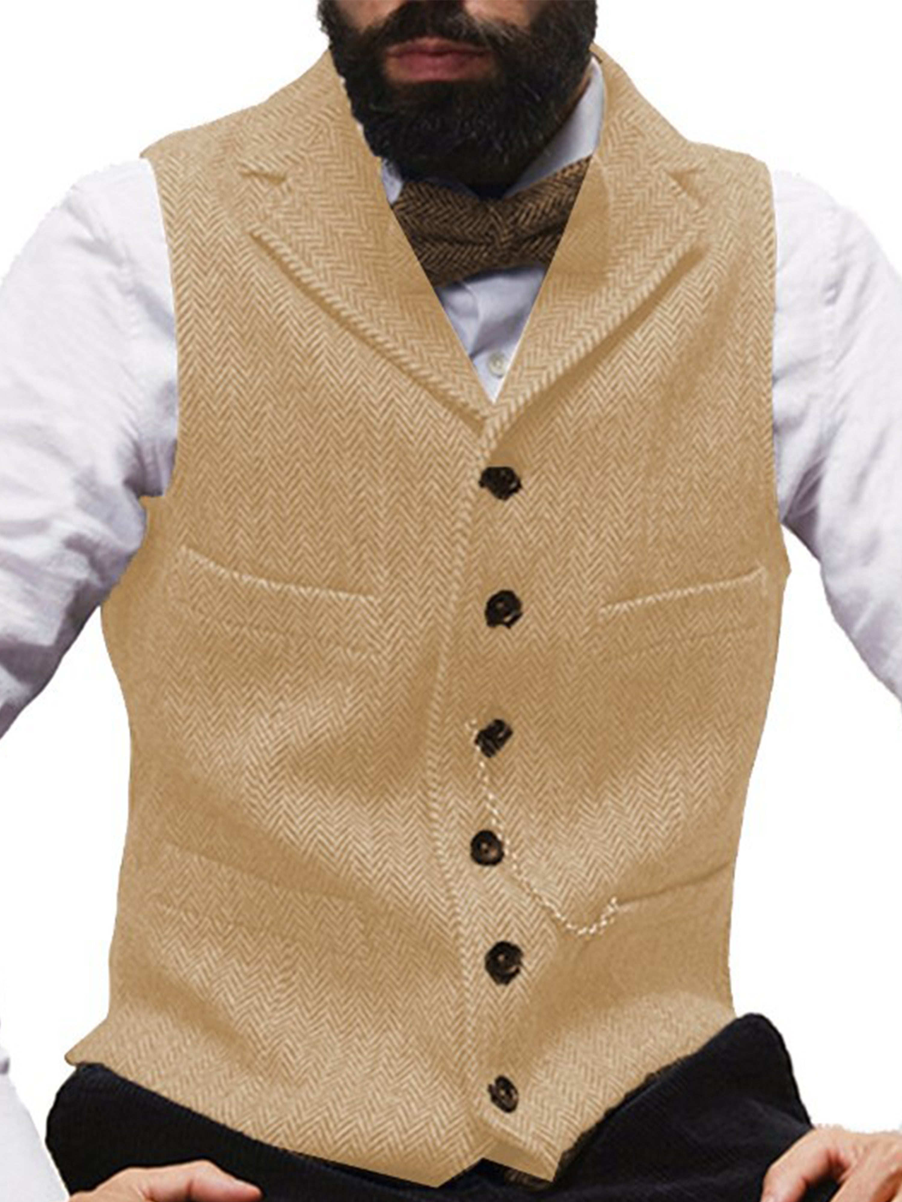 Herringbone Groom Best Man Wedding Dress Vest