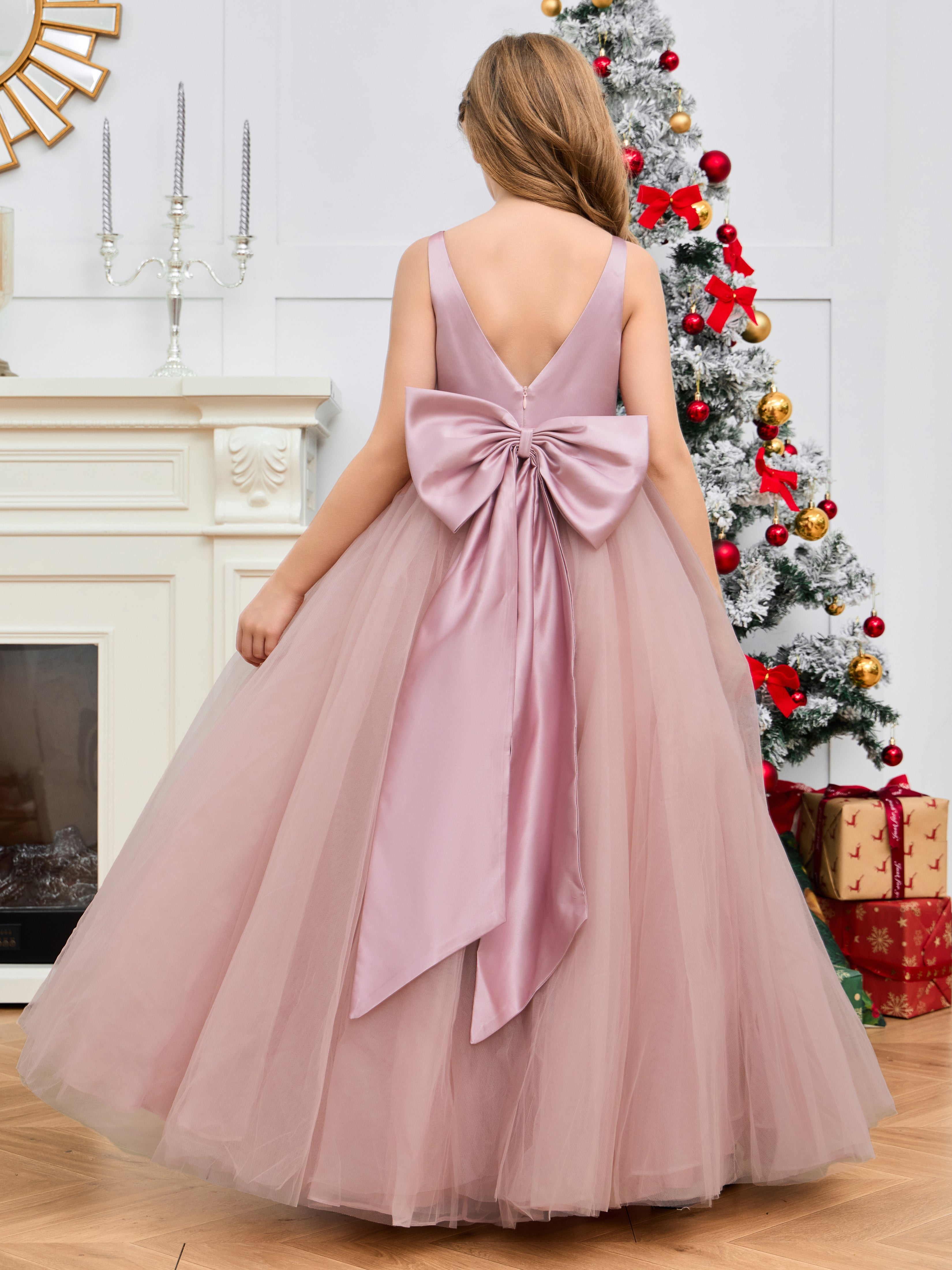 Pink tulle flower girl dress online