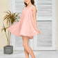 Fluffy Lace Straps Chiffon Junior Bridesmaid Dress