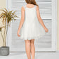 Fluffy Lace Straps Chiffon Junior Bridesmaid Dress