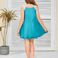 Fluffy Lace Straps Chiffon Junior Bridesmaid Dress