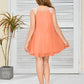 Fluffy Lace Straps Chiffon Junior Bridesmaid Dress