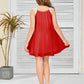 Fluffy Lace Straps Chiffon Junior Bridesmaid Dress