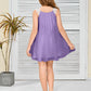 Fluffy Lace Straps Chiffon Junior Bridesmaid Dress