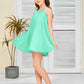 Fluffy Lace Straps Chiffon Junior Bridesmaid Dress