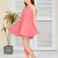 Fluffy Lace Straps Chiffon Junior Bridesmaid Dress