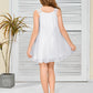 Fluffy Lace Straps Chiffon Junior Bridesmaid Dress
