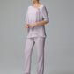 Half Sleeves Chiffon Mother of the Bride Dress Pant Suits With Beading