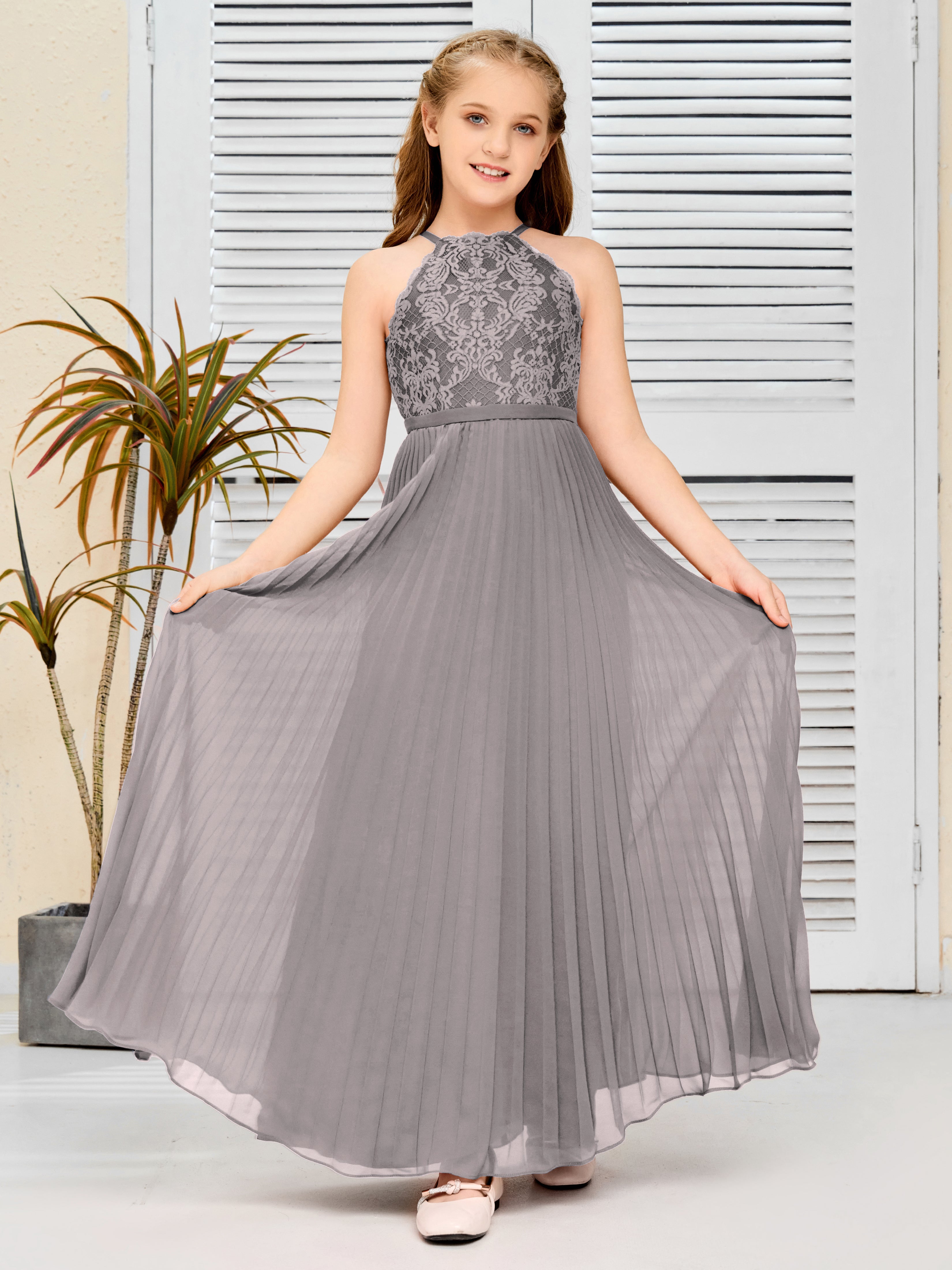 Silver junior bridesmaid dresses on sale