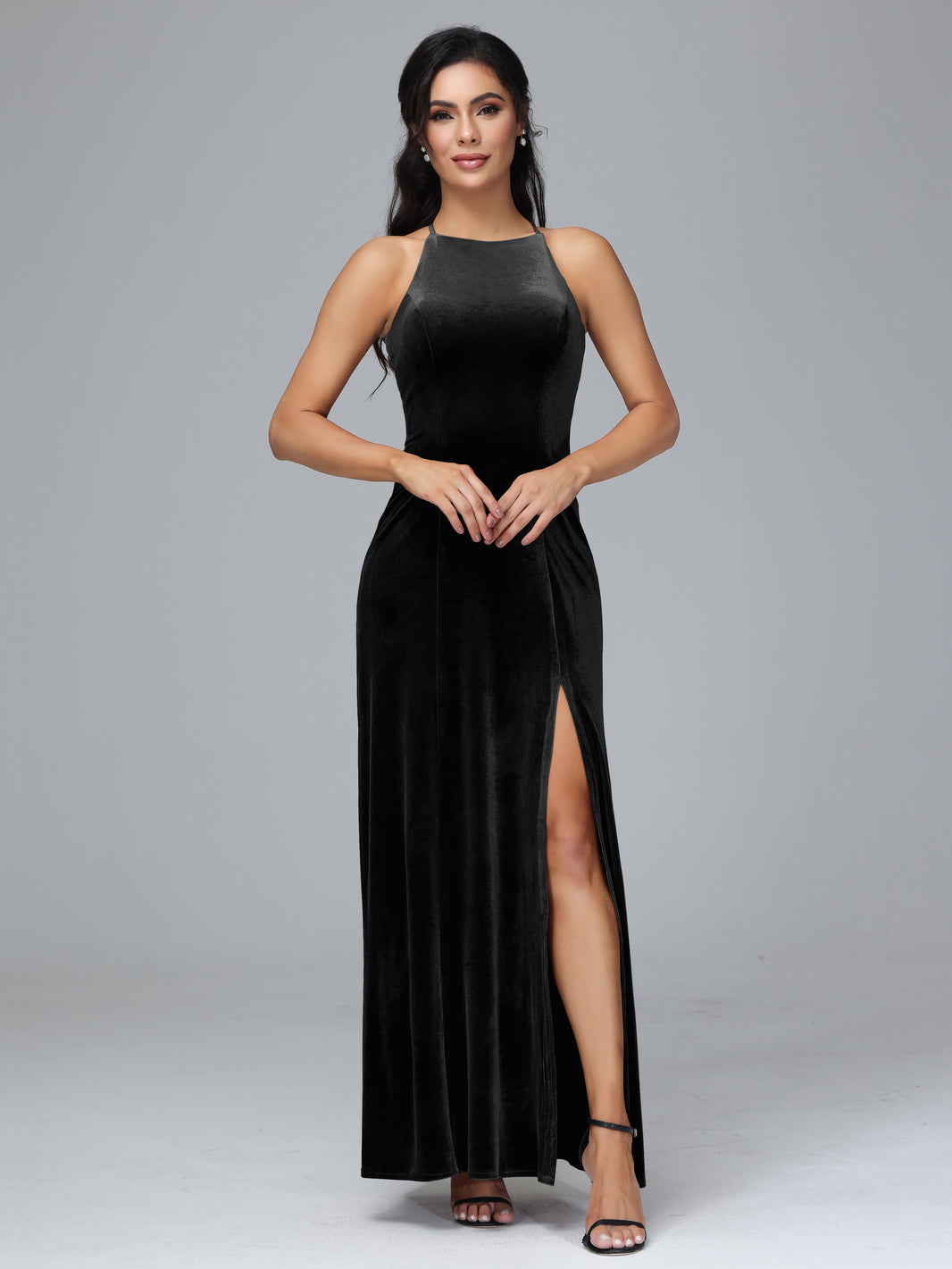 plaid-party-short-sleeve-velvet-dress main image 1