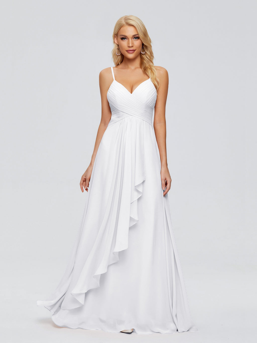 White Bridesmaid Dresses Isla Cute Spaghetti Straps Chiffon Bridesmaid White Bridesmaid Dresses Isla Cute Spaghetti Straps Chiffon Bridesmaid