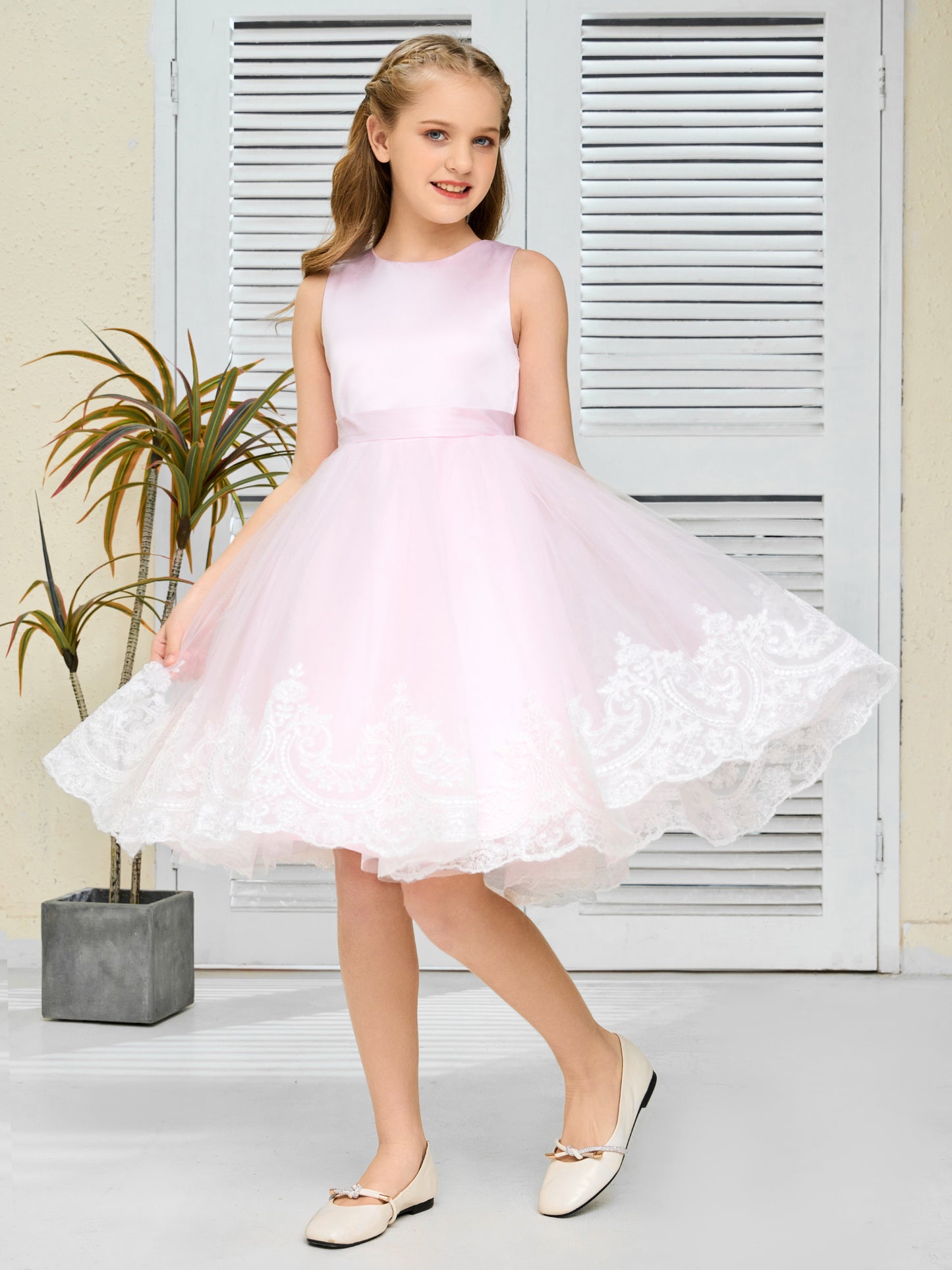 Jewel Tulle Short Junior Bridesmaid Dress
