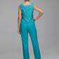 Jumpsuit Separates Scoop Illusion Floor-Length Chiffon Lace Mother of the Bride Dress