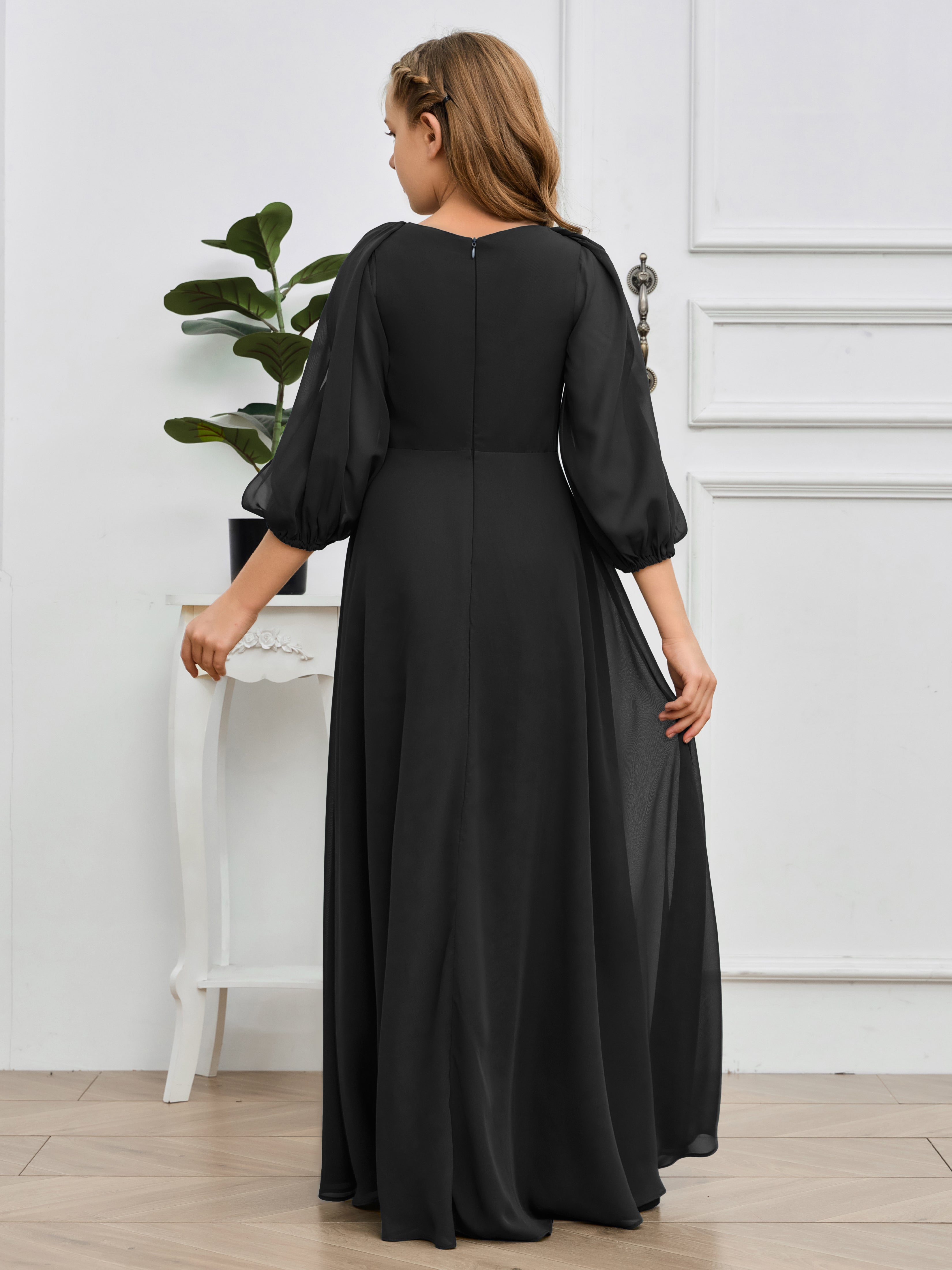 Black long sleeve bridesmaid dress hotsell