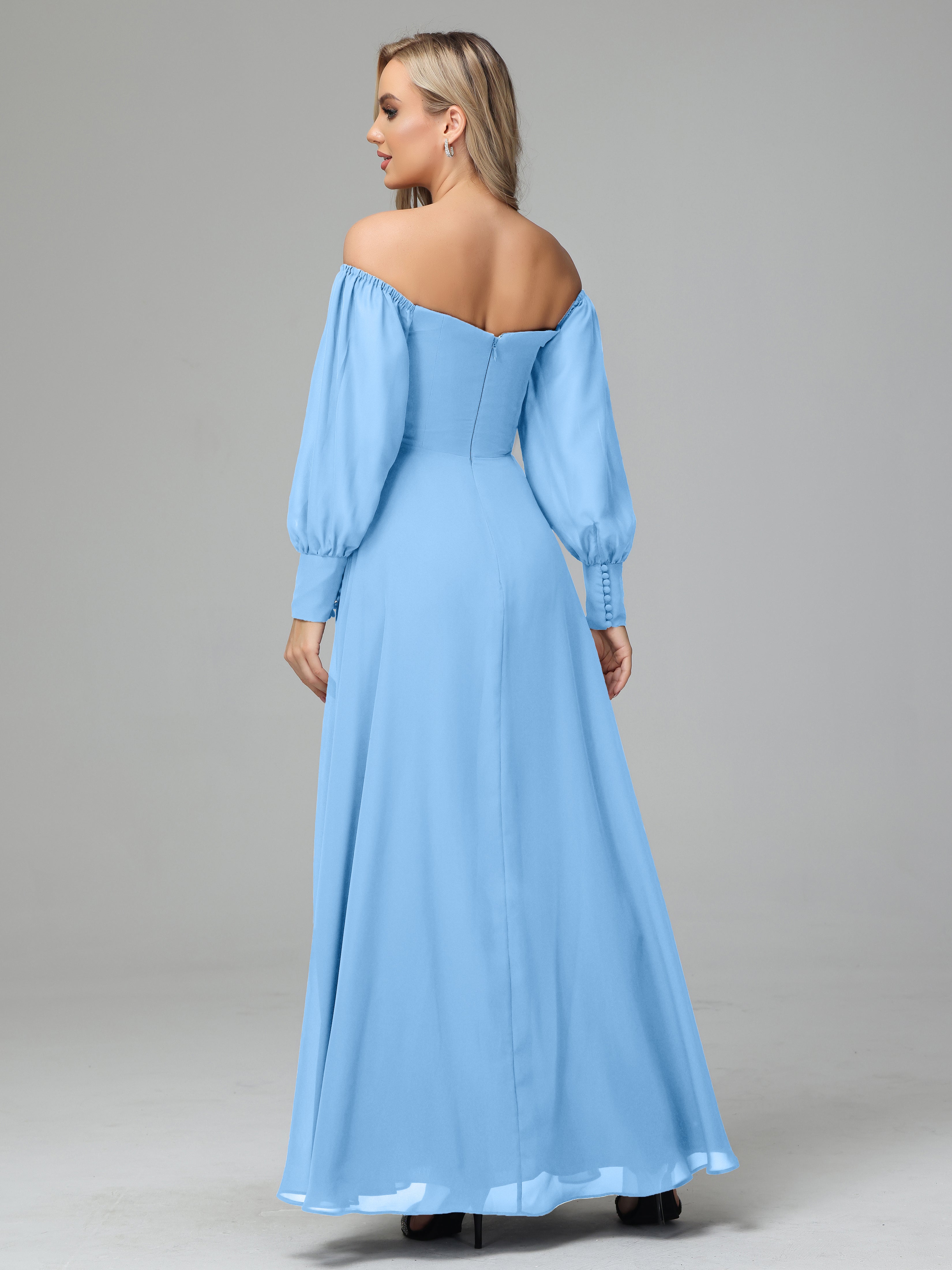 Mirabelle Long Sleeves Off Shoulder Chiffon Bridesmaid Dresses