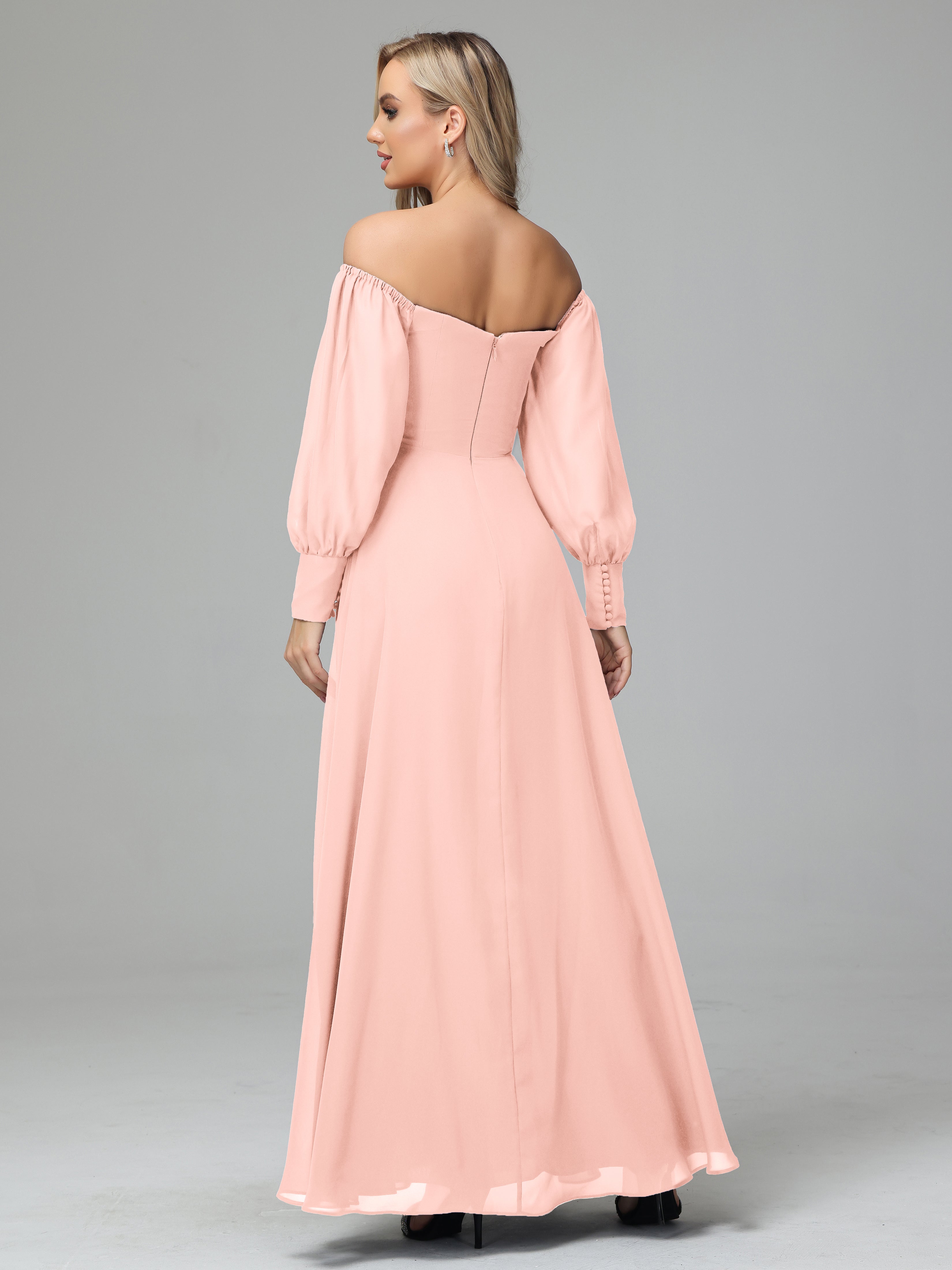 Mirabelle Long Sleeves Off Shoulder Chiffon Bridesmaid Dresses