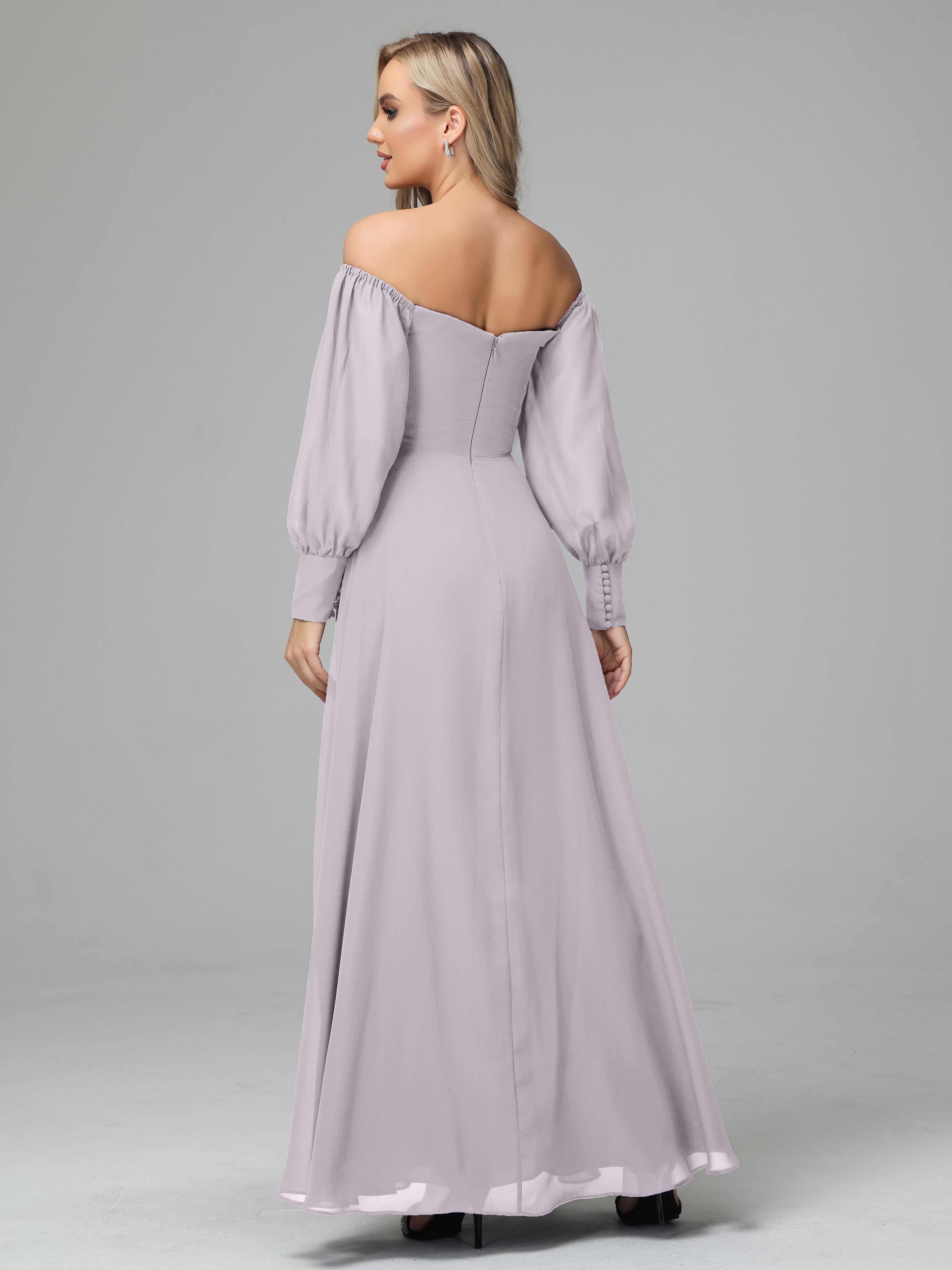 Mirabelle Long Sleeves Off Shoulder Chiffon Bridesmaid Dresses