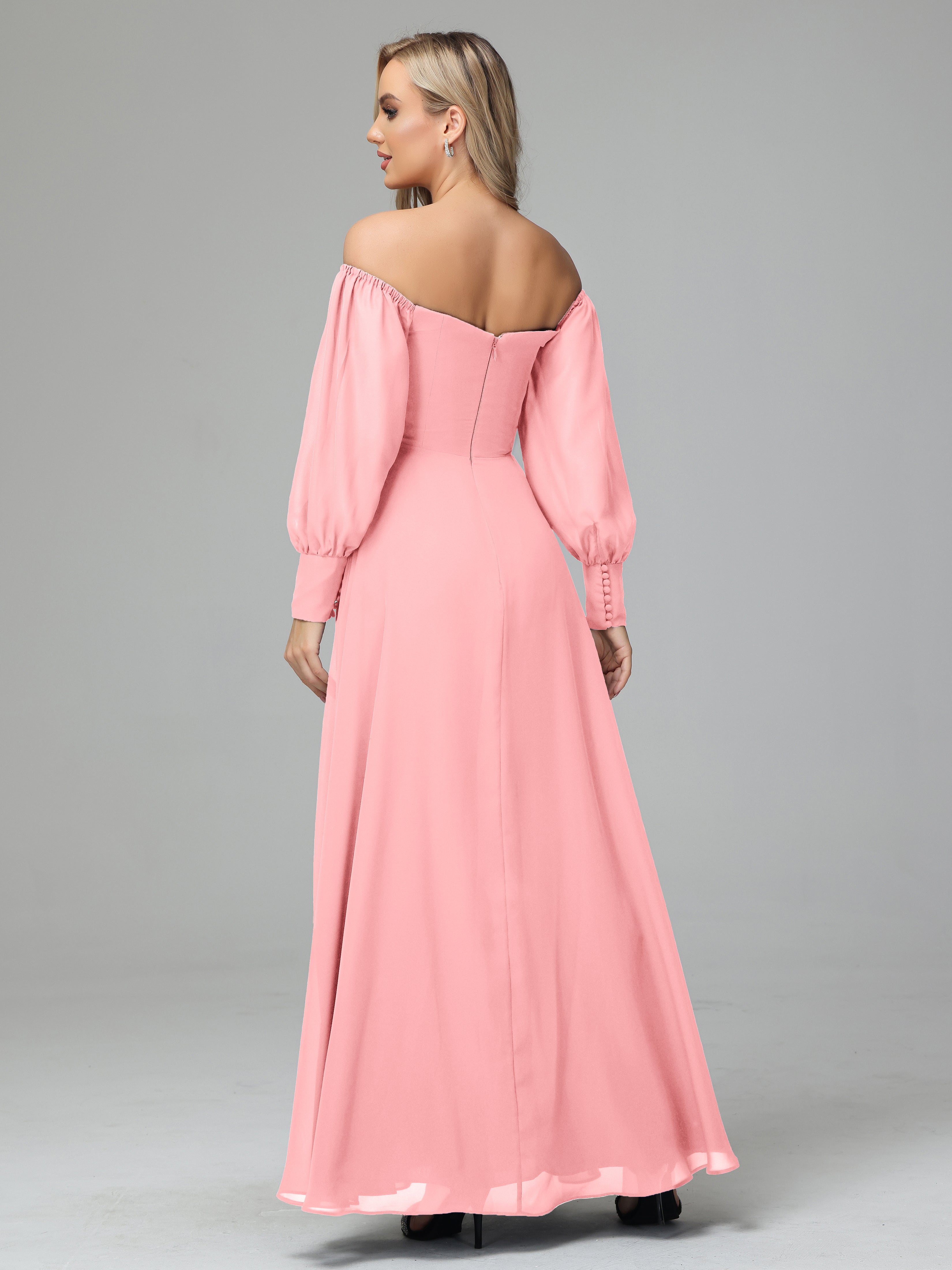 Mirabelle Long Sleeves Off Shoulder Chiffon Bridesmaid Dresses