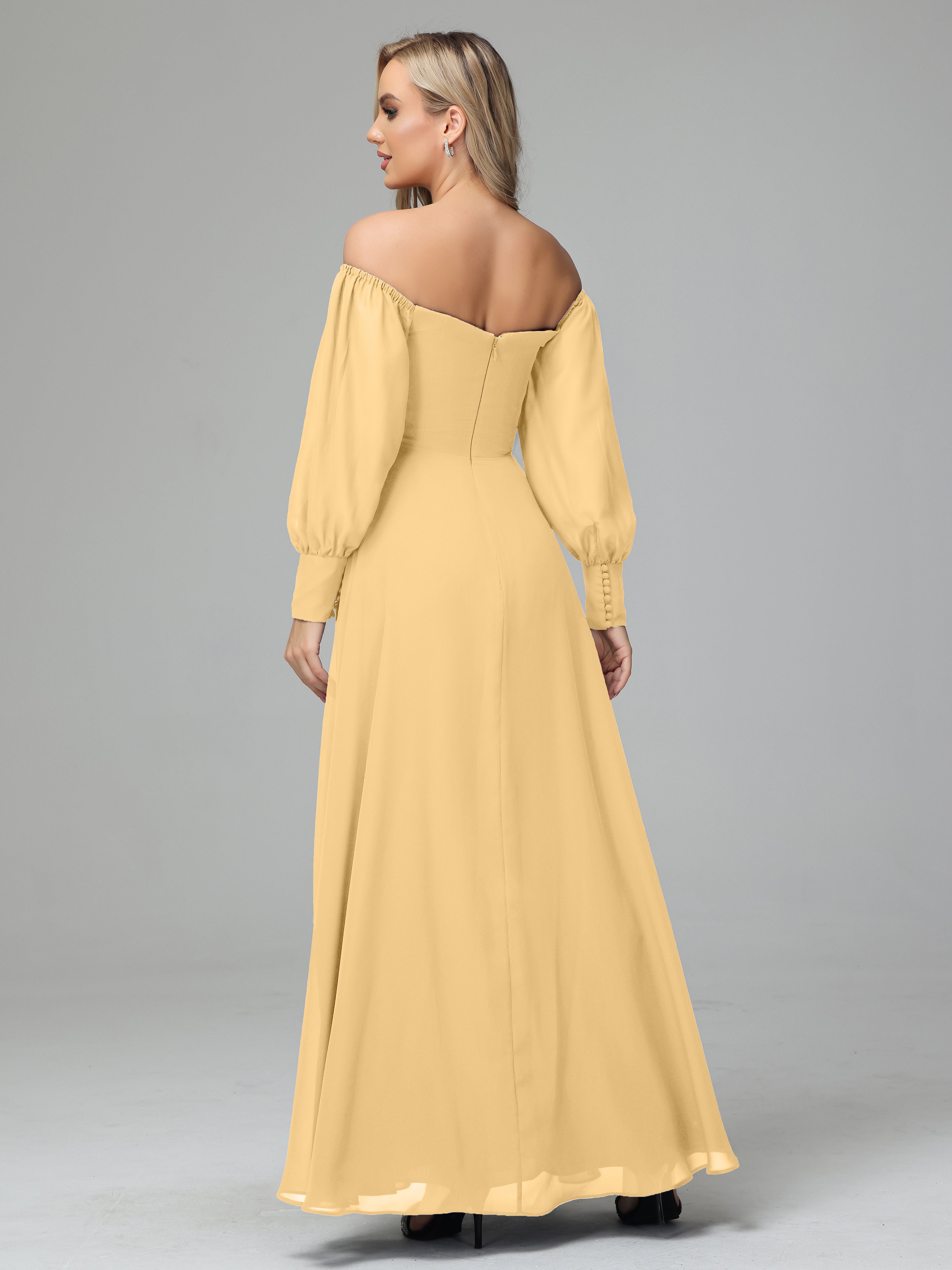 Mirabelle Long Sleeves Off Shoulder Chiffon Bridesmaid Dresses