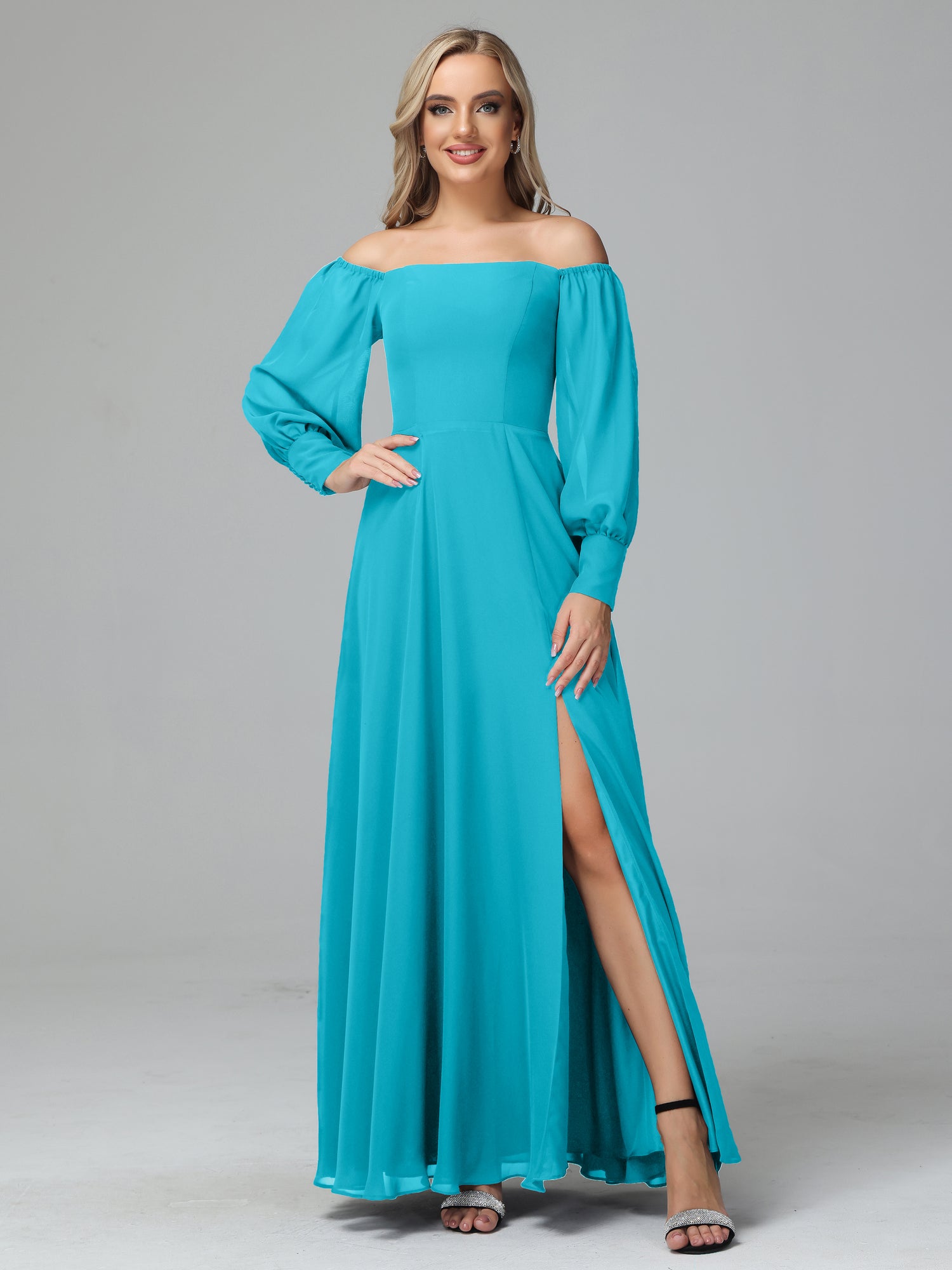 Long sleeve turquoise top dress