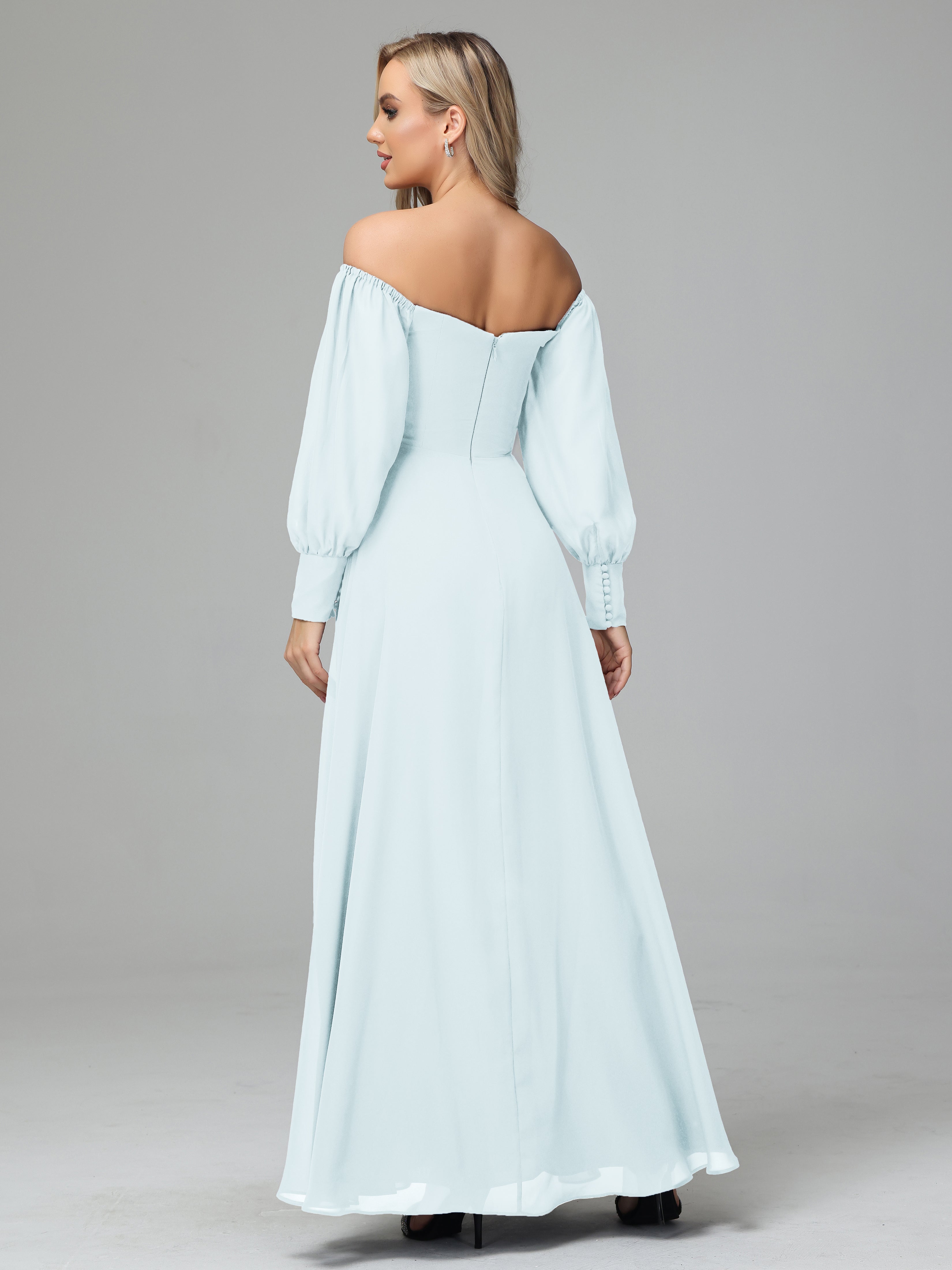 Mirabelle Long Sleeves Off Shoulder Chiffon Bridesmaid Dresses