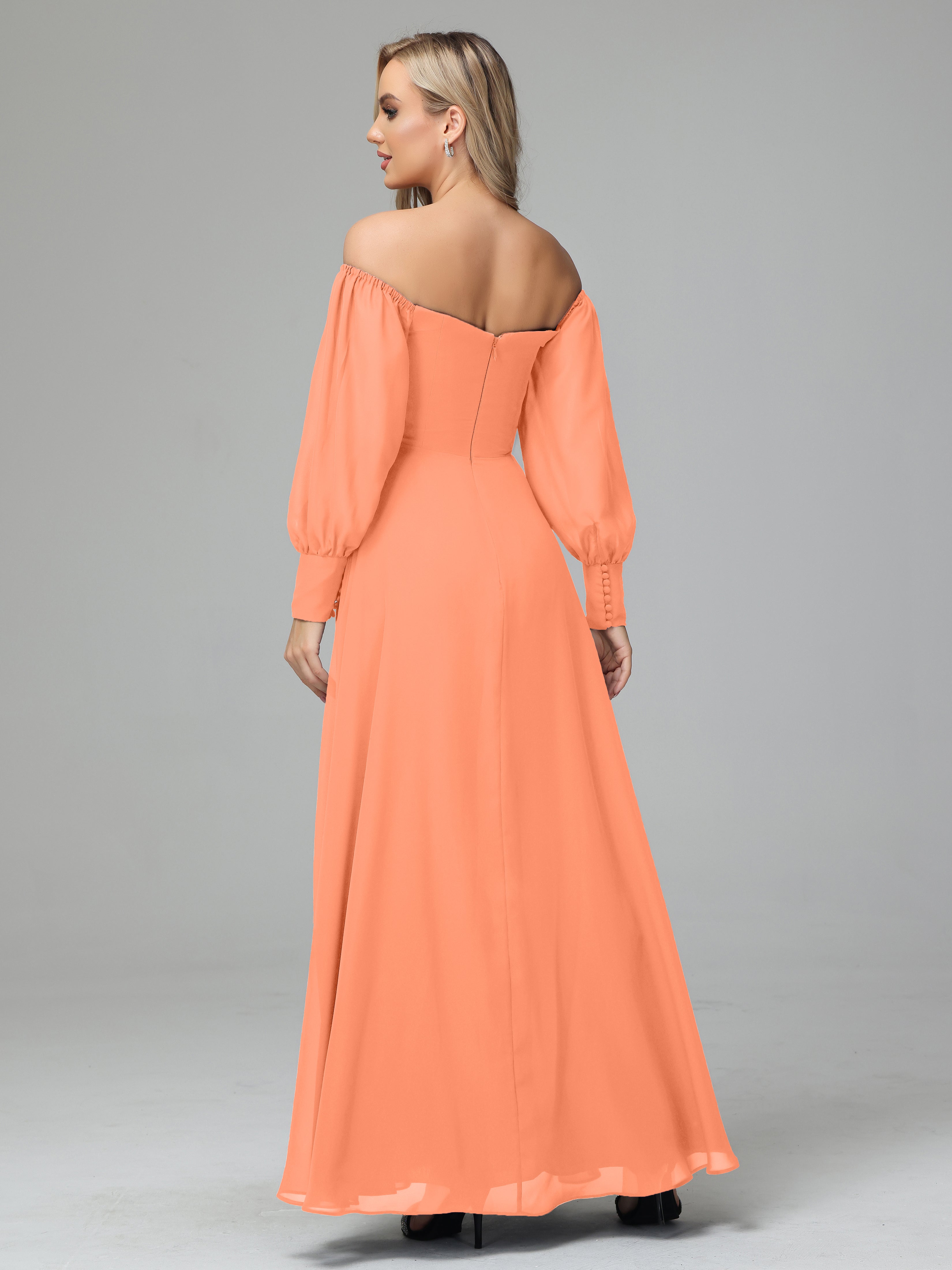 Mirabelle Long Sleeves Off Shoulder Chiffon Bridesmaid Dresses