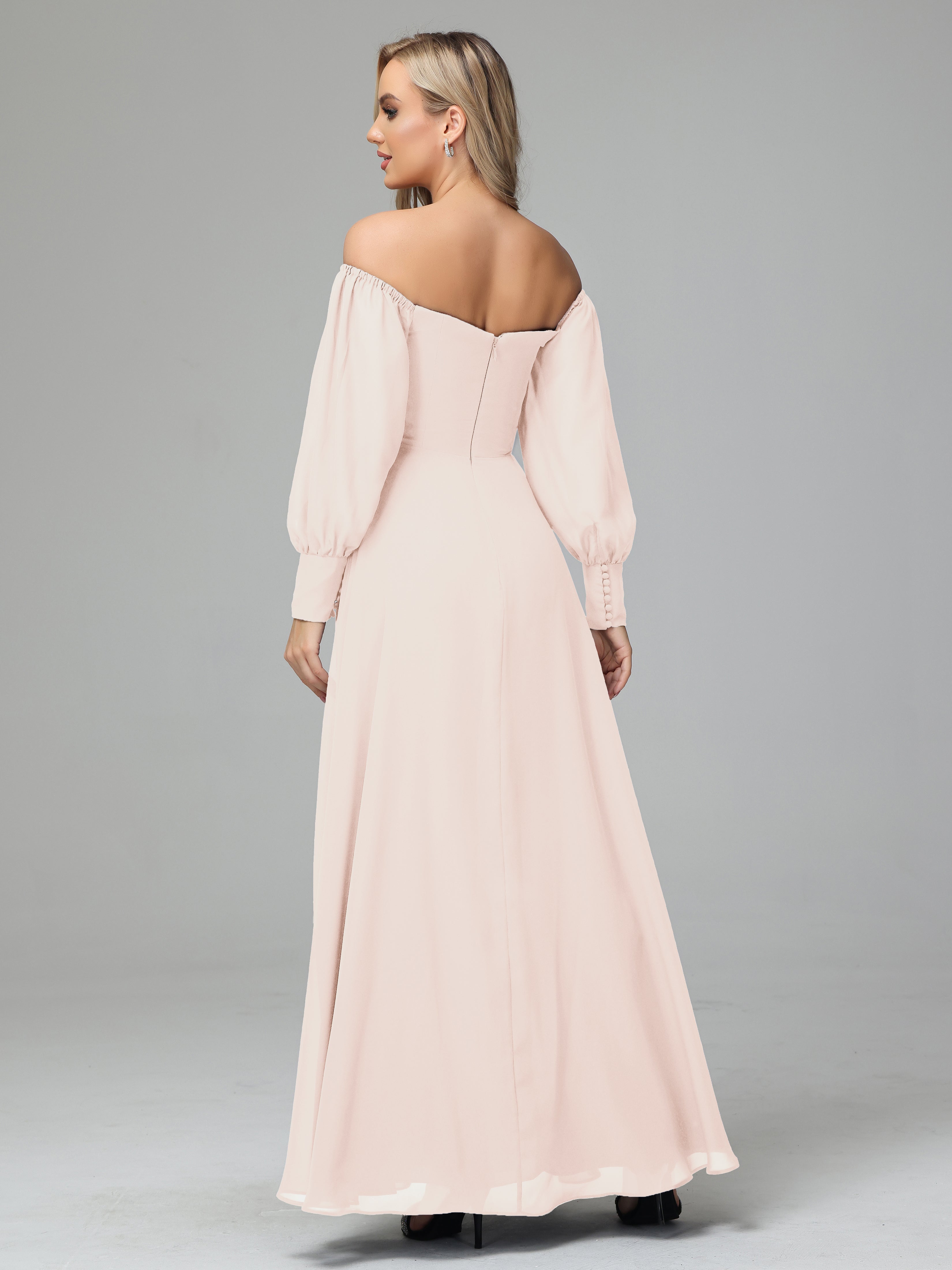 Mirabelle Long Sleeves Off Shoulder Chiffon Bridesmaid Dresses